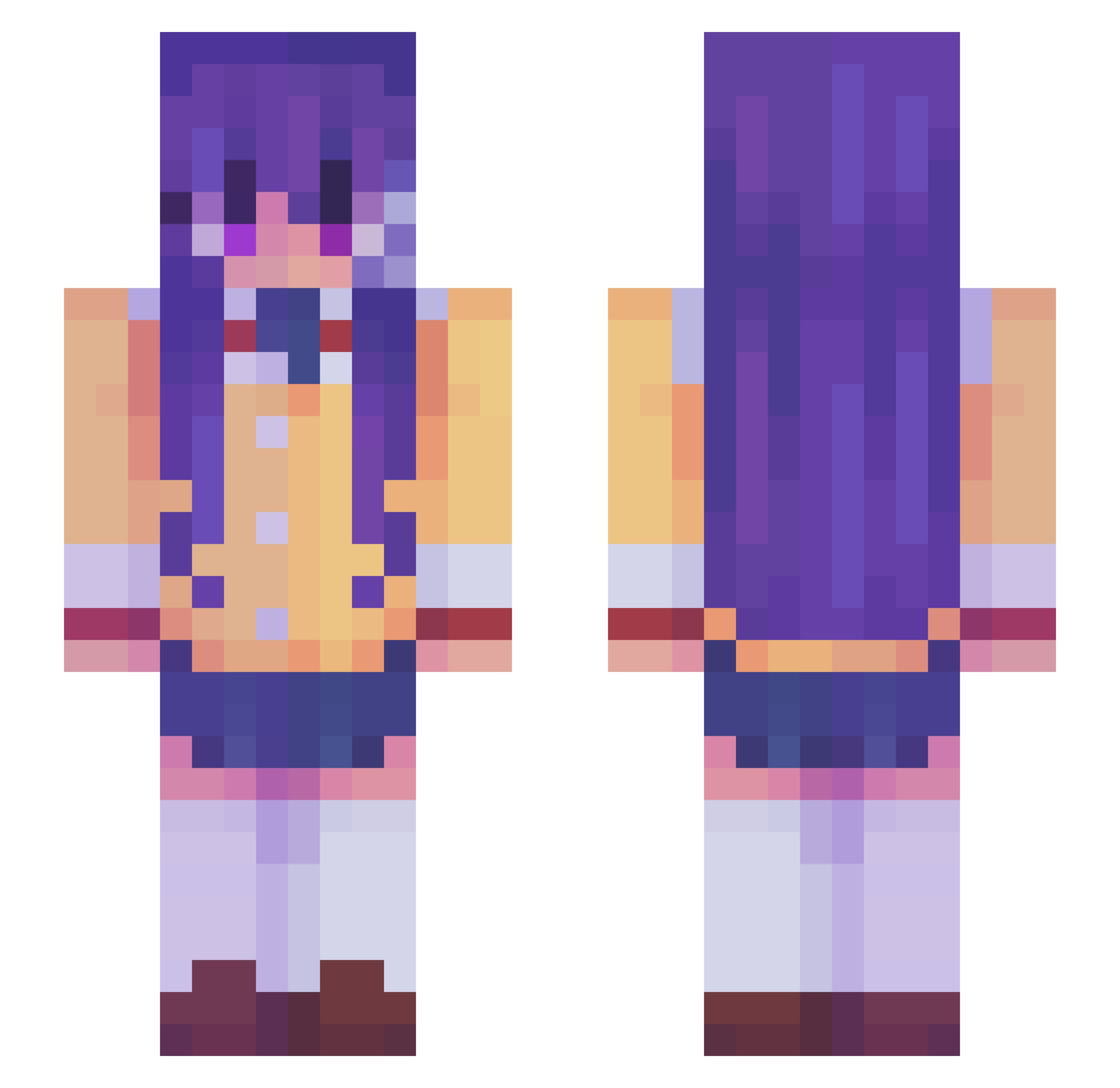 joyaku Minecraft skin, front and back view