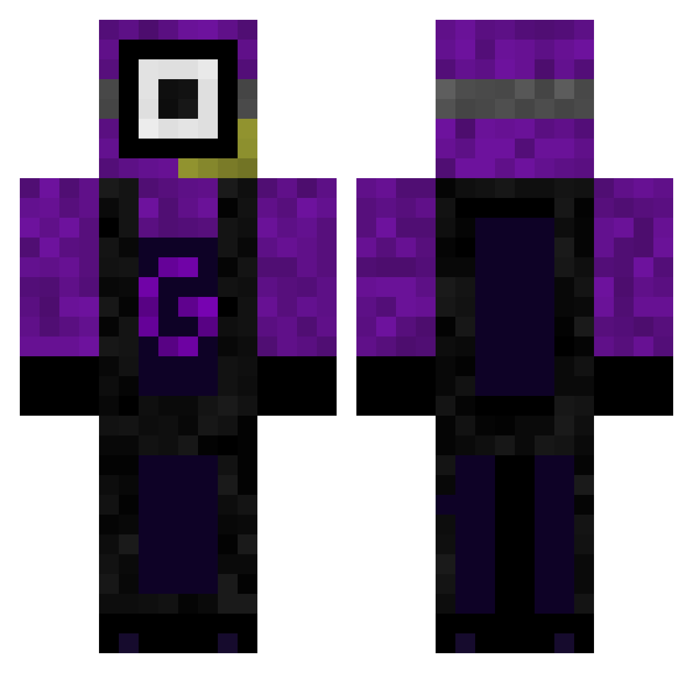 kanyaye Minecraft skin, front and back view
