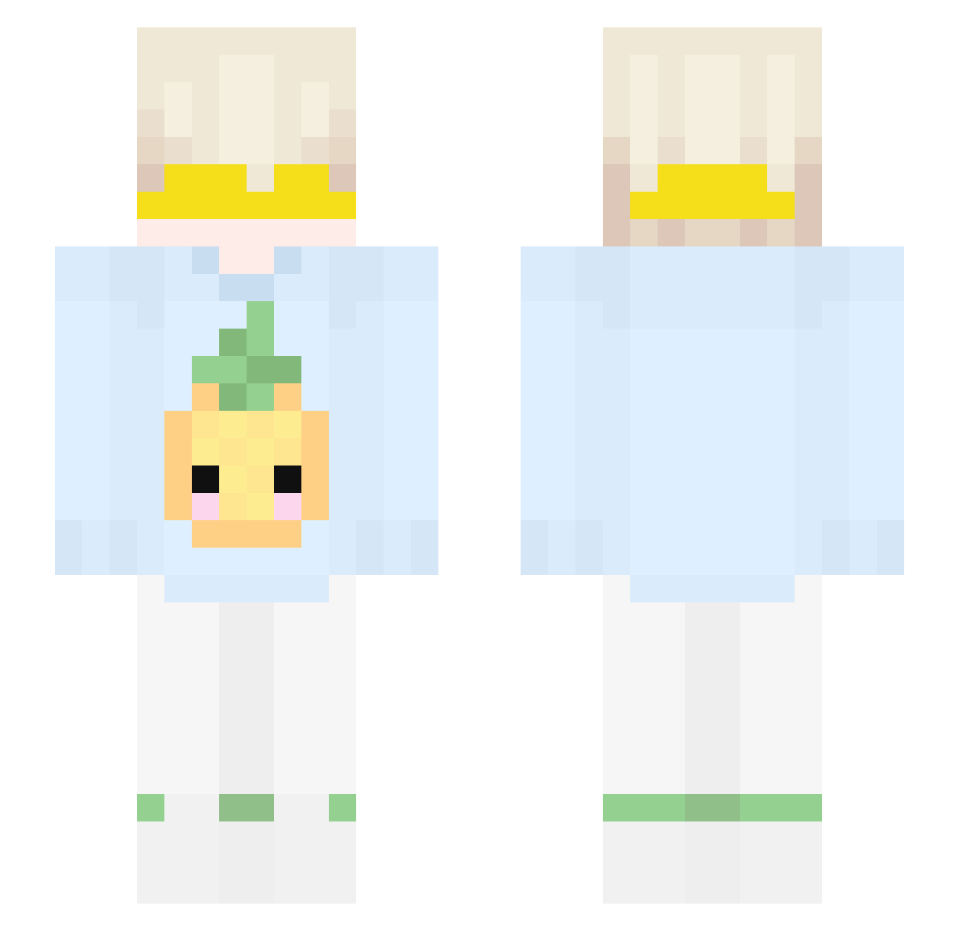 kinsleysMAN Minecraft skin, front and back view