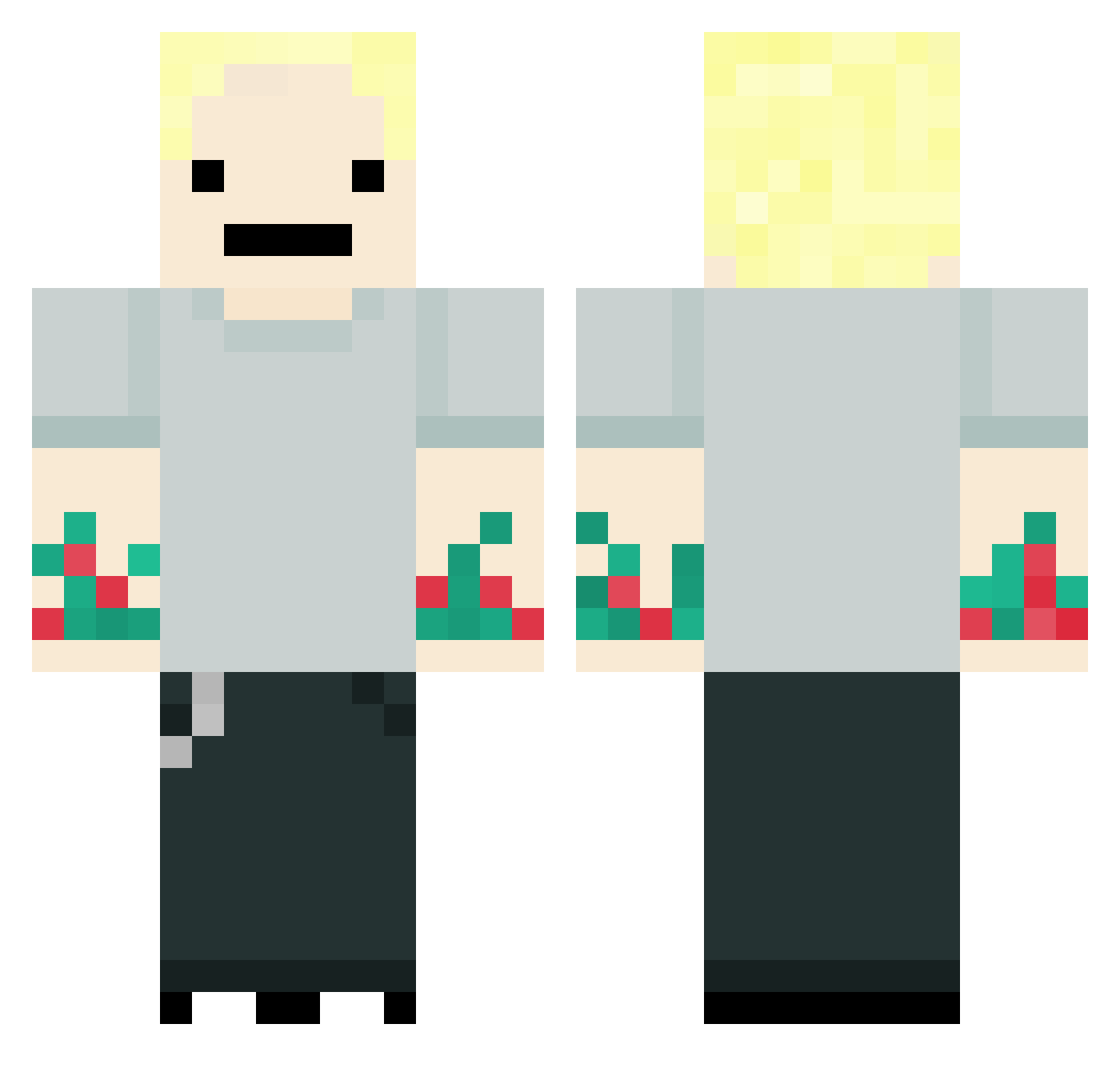 NotAmmon Minecraft skin, front and back view