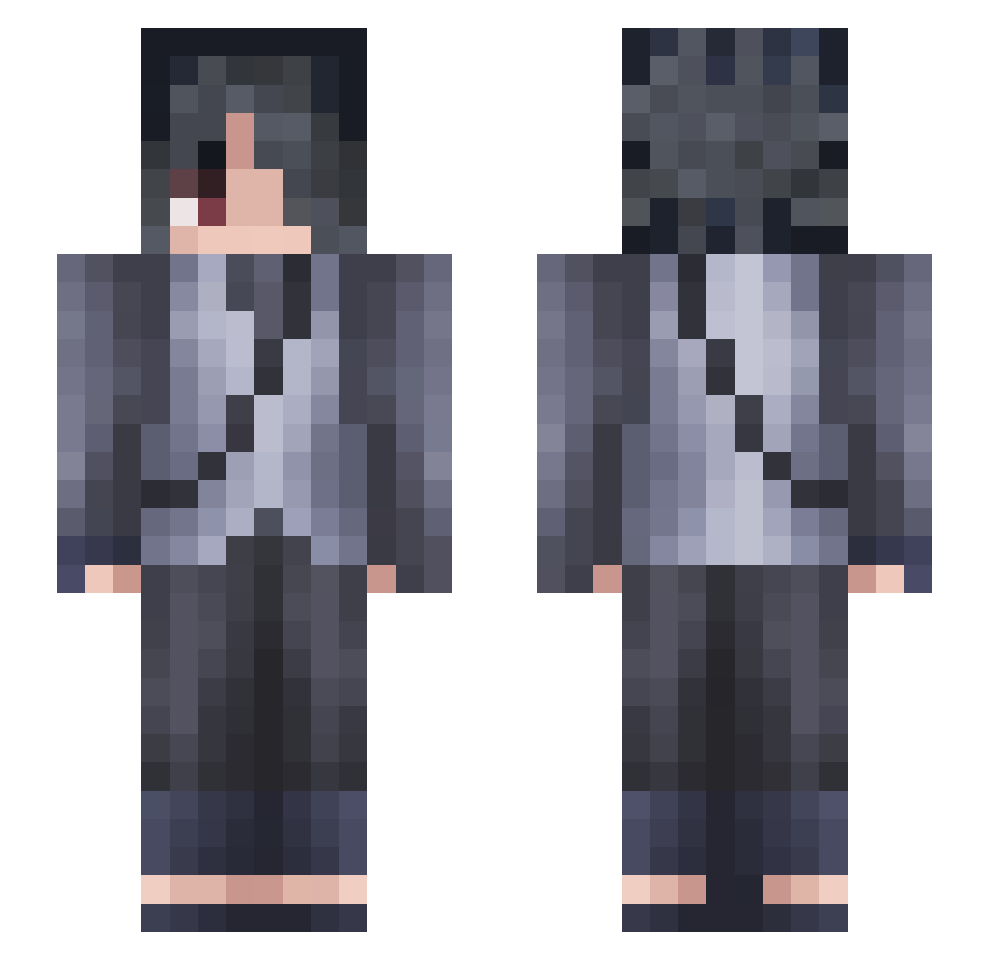 ItzBlackii Minecraft skin, front and back view