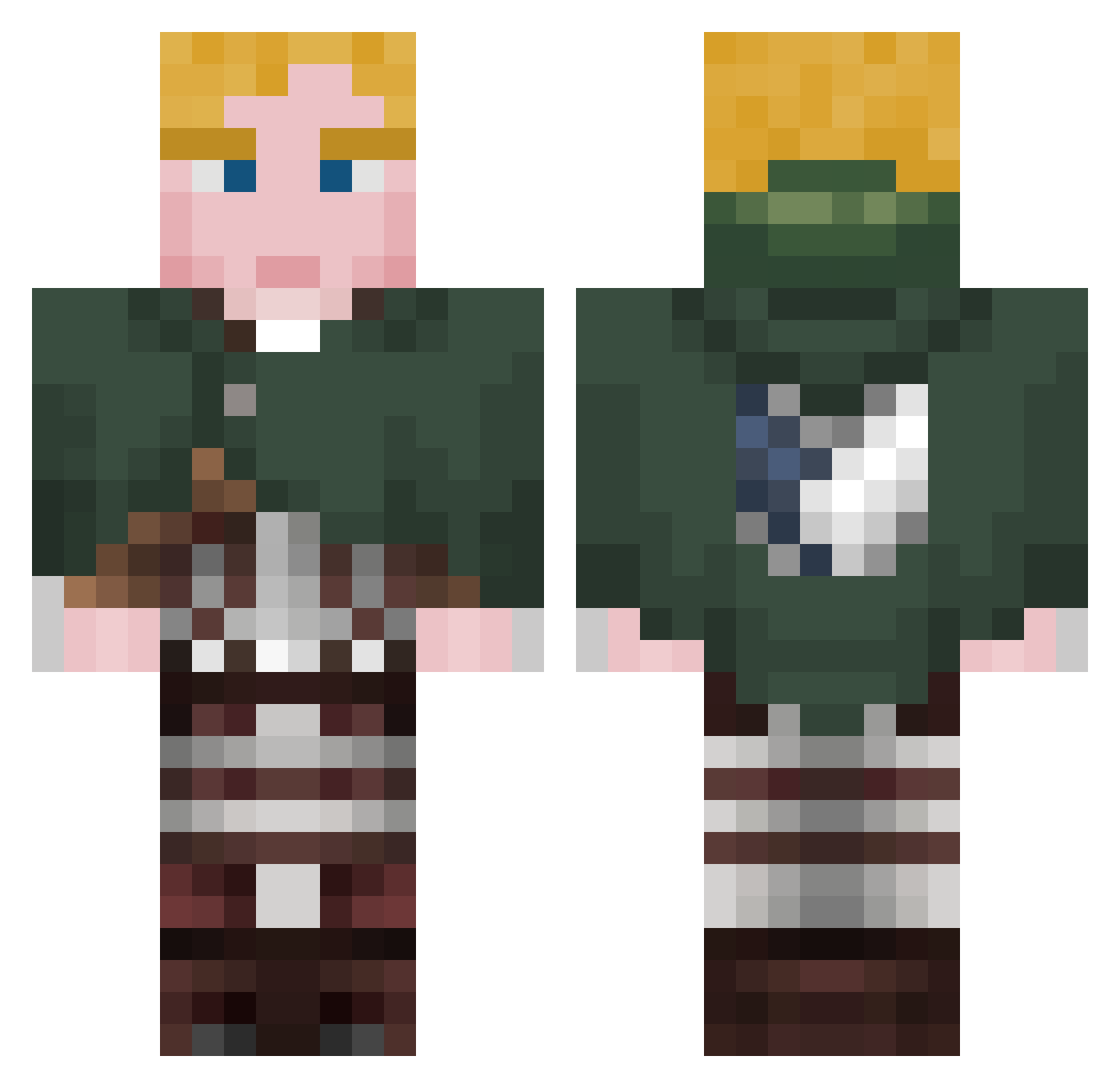 Goj00 Minecraft skin, front and back view