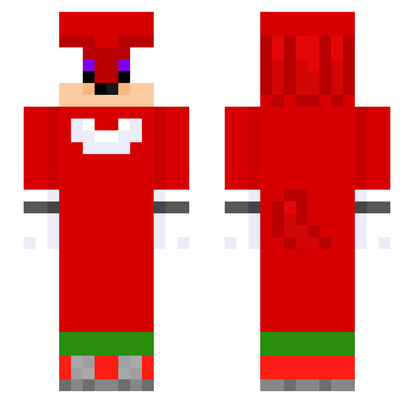 PeterBacall Minecraft skin, front and back view
