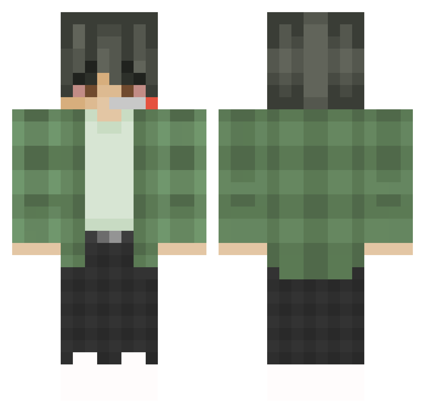zBroen1234 Minecraft skin, front and back view