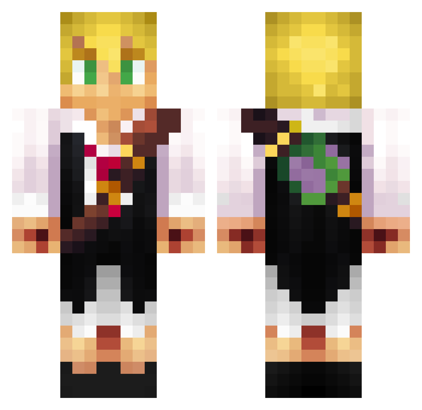 Pristav Minecraft skin, front and back view