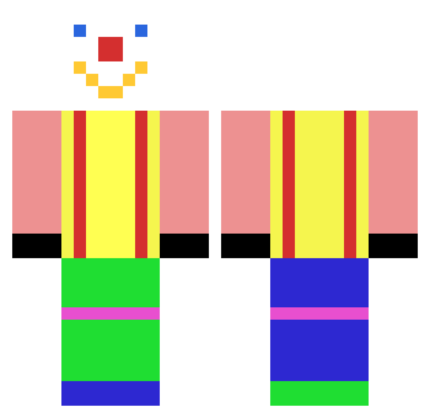 Yotami Minecraft skin, front and back view