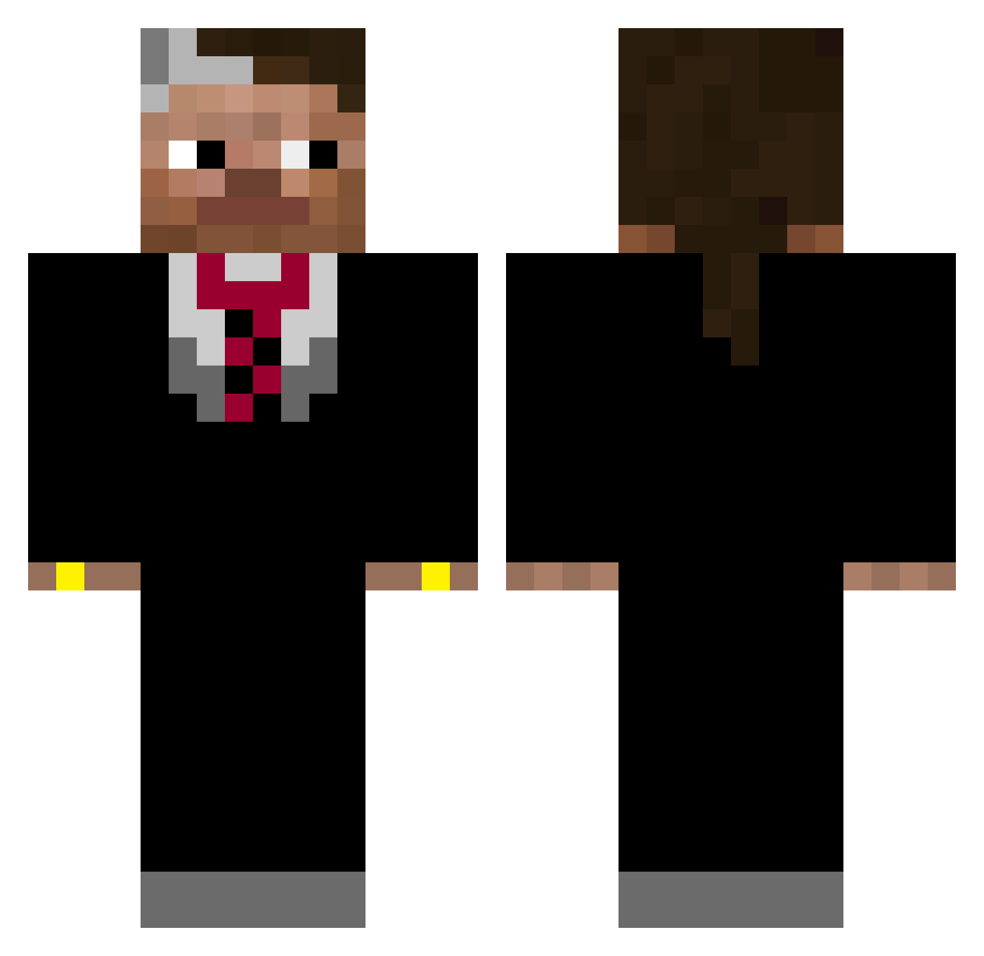 rheo Minecraft skin, front and back view