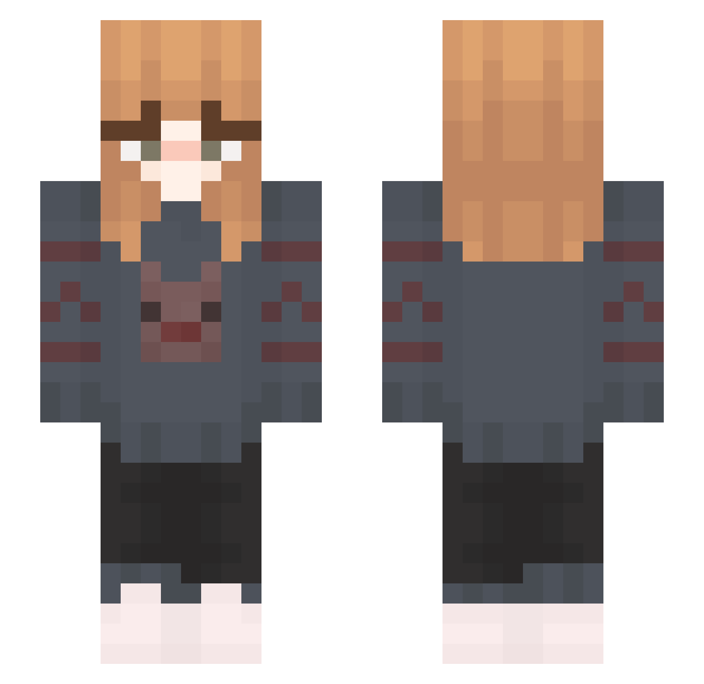 checkmated Minecraft skin, front and back view