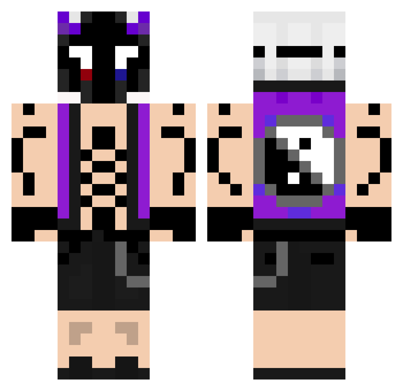 Ytapoh Minecraft skin, front and back view