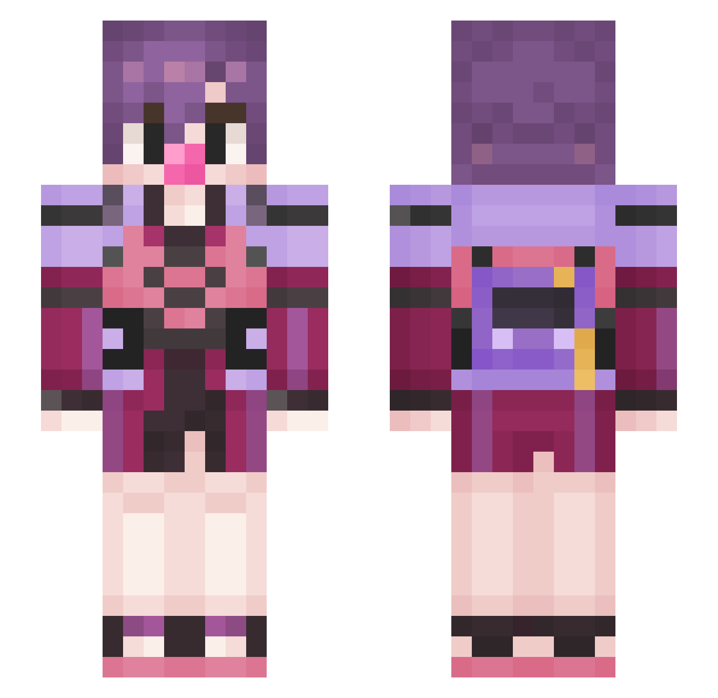 Queenyul1004 Minecraft skin, front and back view