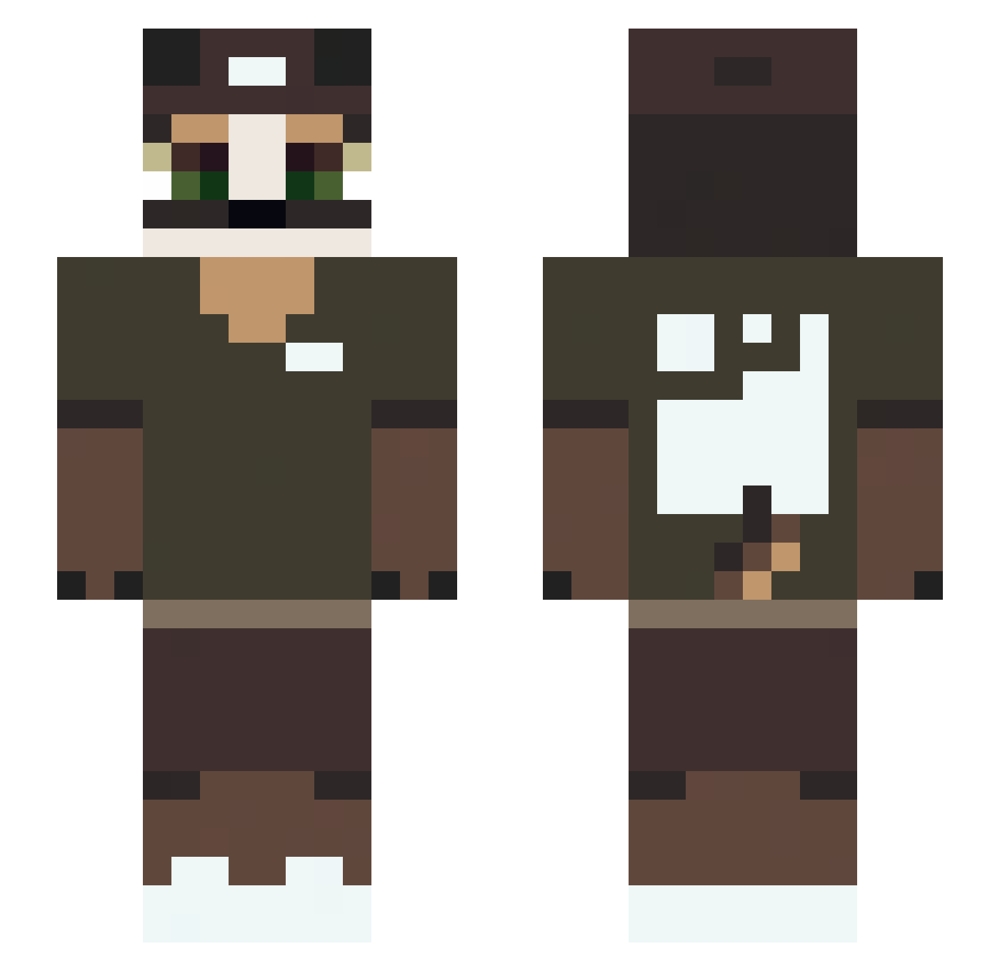 Ganymede Minecraft skin, front and back view