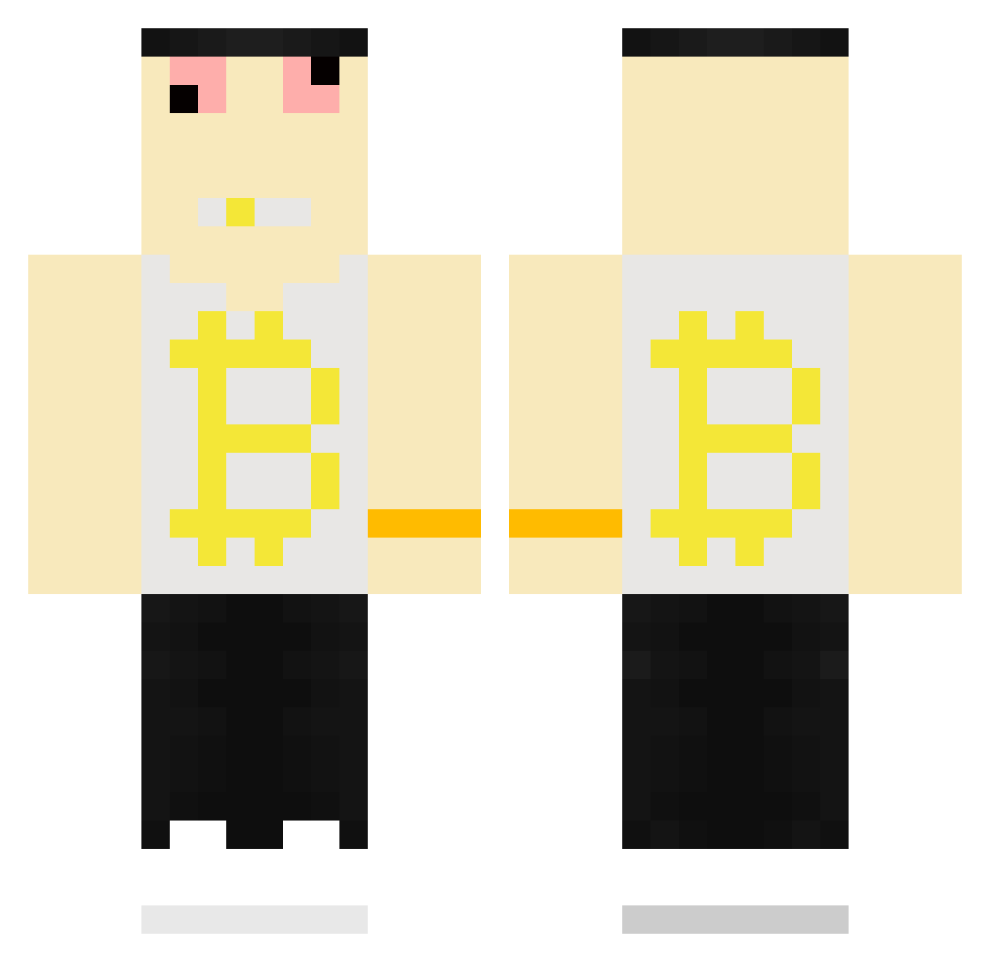 memorizer Minecraft skin, front and back view