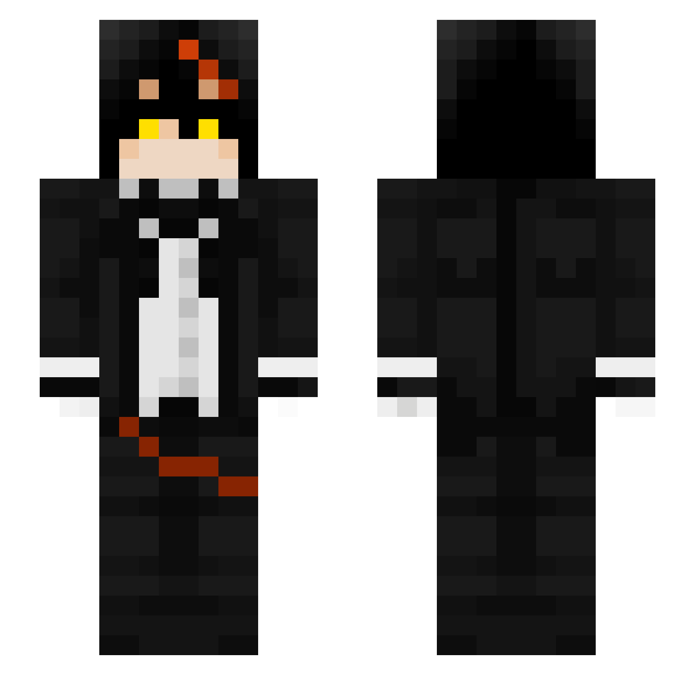 Punty11 Minecraft skin, front and back view