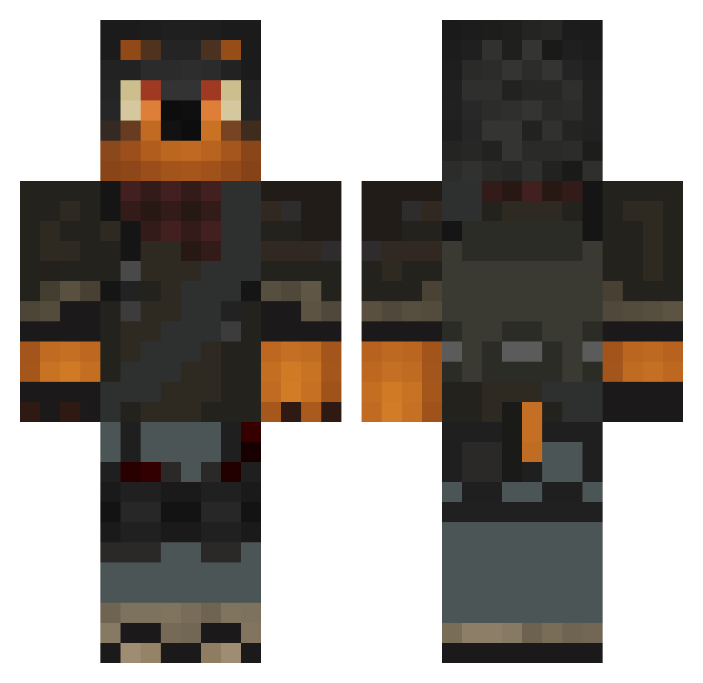 Wuddlez Minecraft skin, front and back view