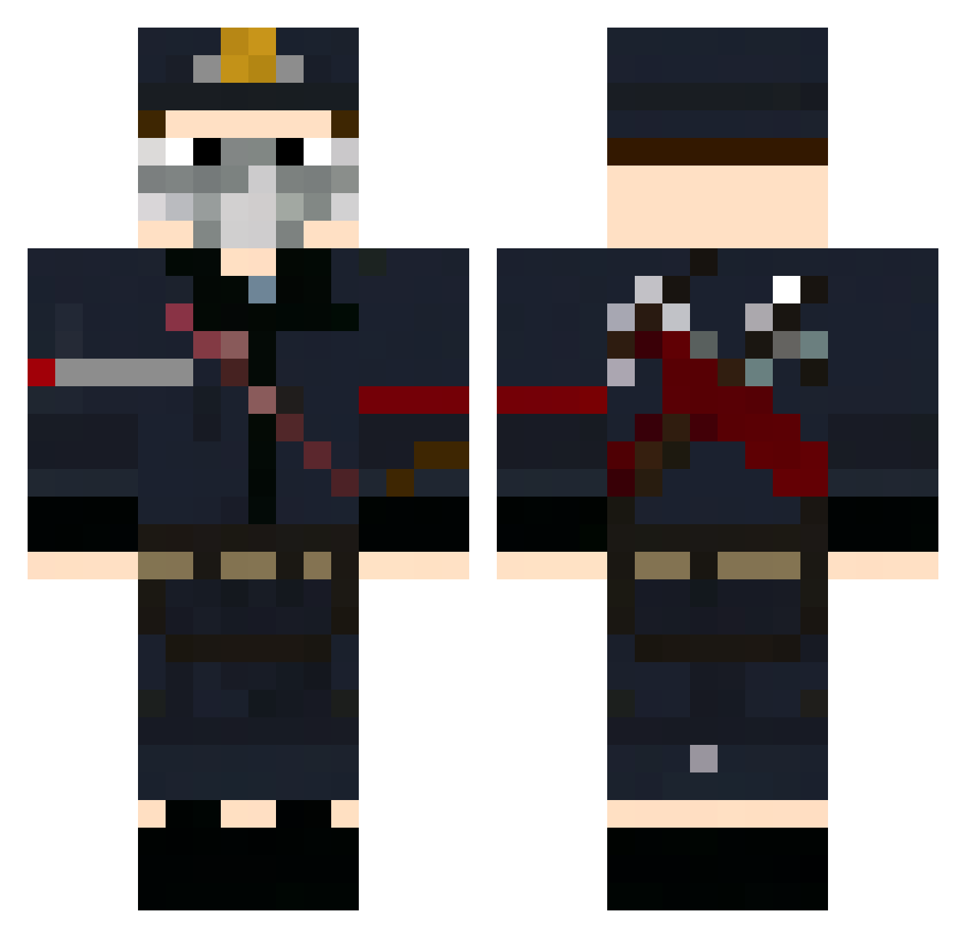 connor165hz Minecraft skin, front and back view