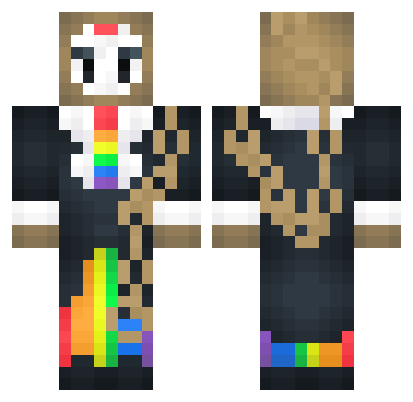 AftonNoodle Minecraft skin, front and back view
