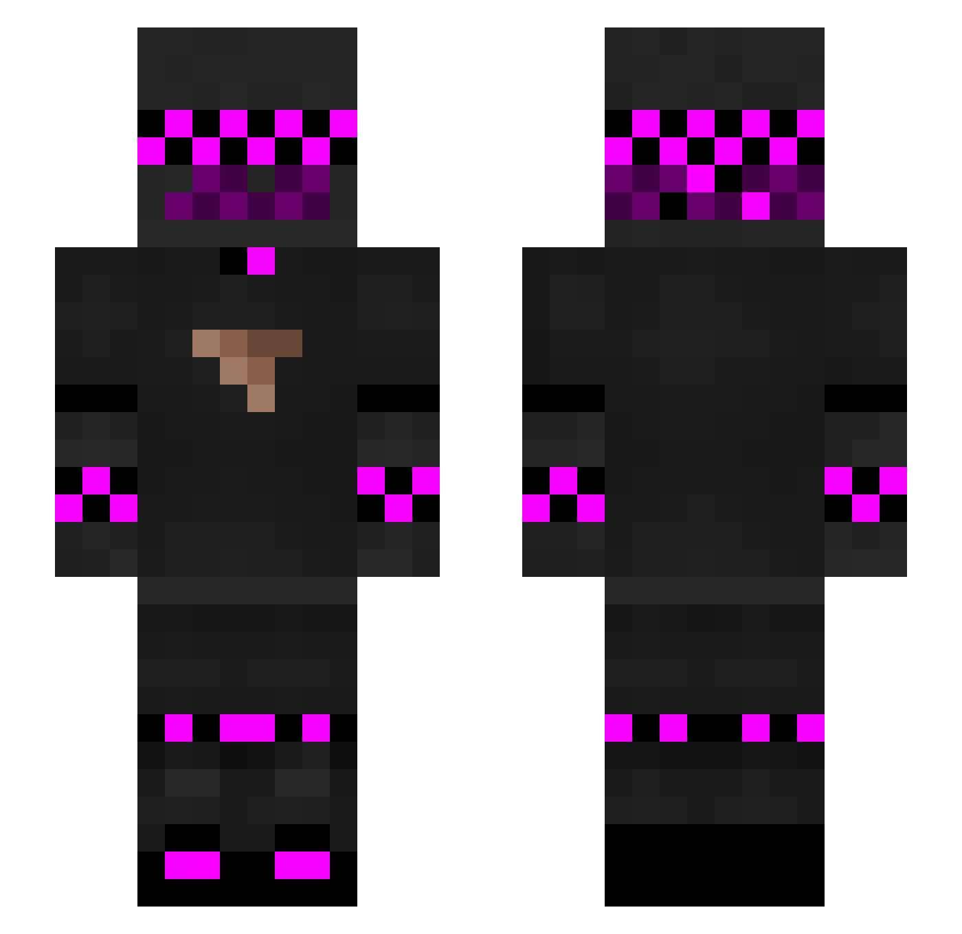 Dripstone128 Minecraft skin, front and back view