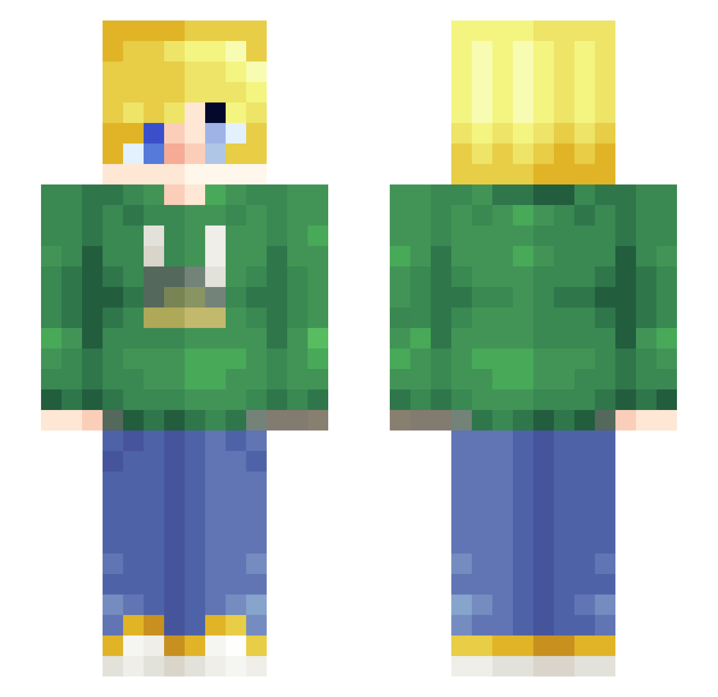 FredBearLolz Minecraft skin, front and back view