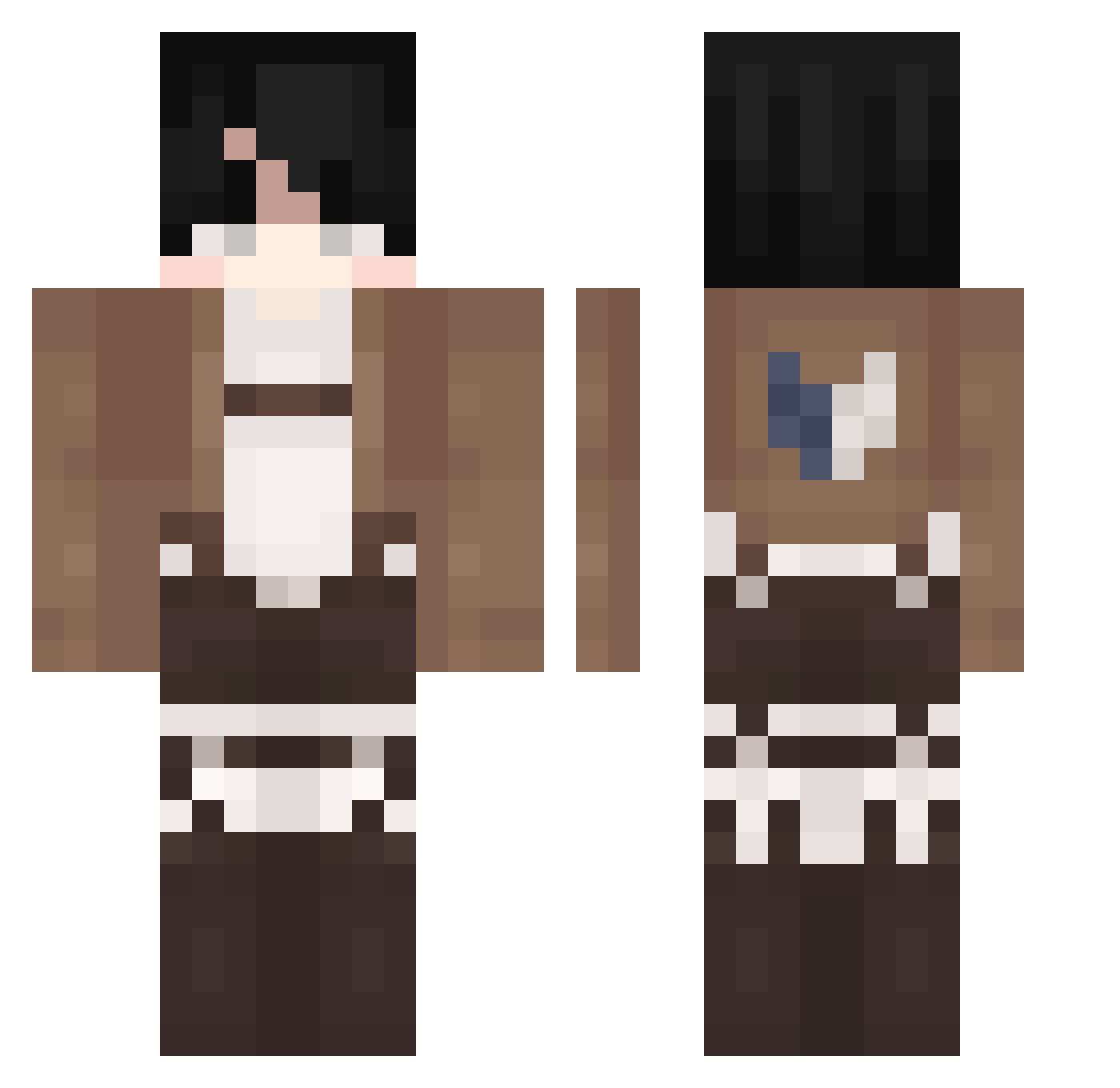 FalconBright Minecraft skin, front and back view