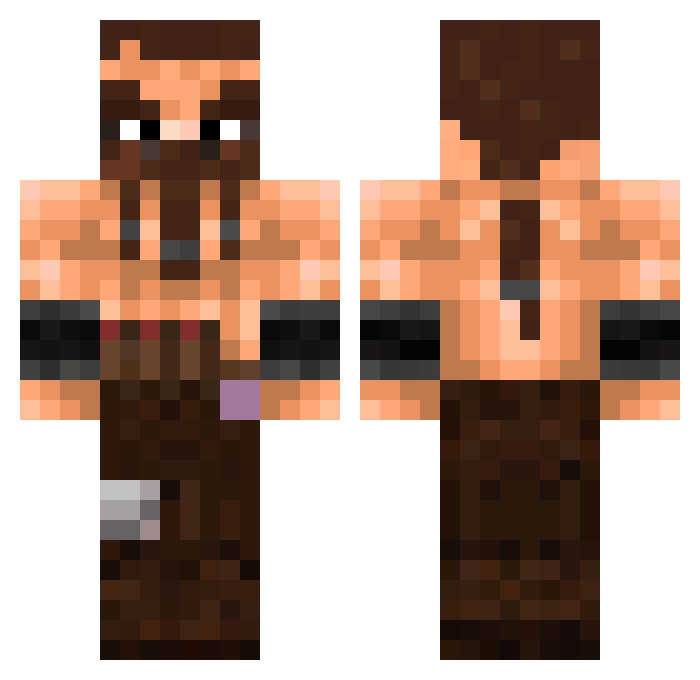 LostOffer Minecraft skin, front and back view