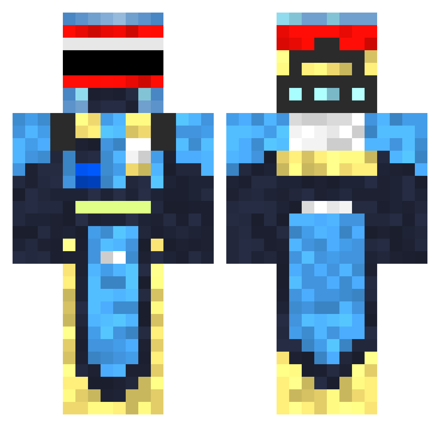 xVnXx Minecraft skin, front and back view