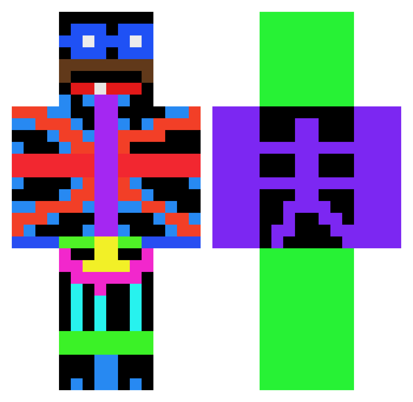 Cashyoy Minecraft skin, front and back view
