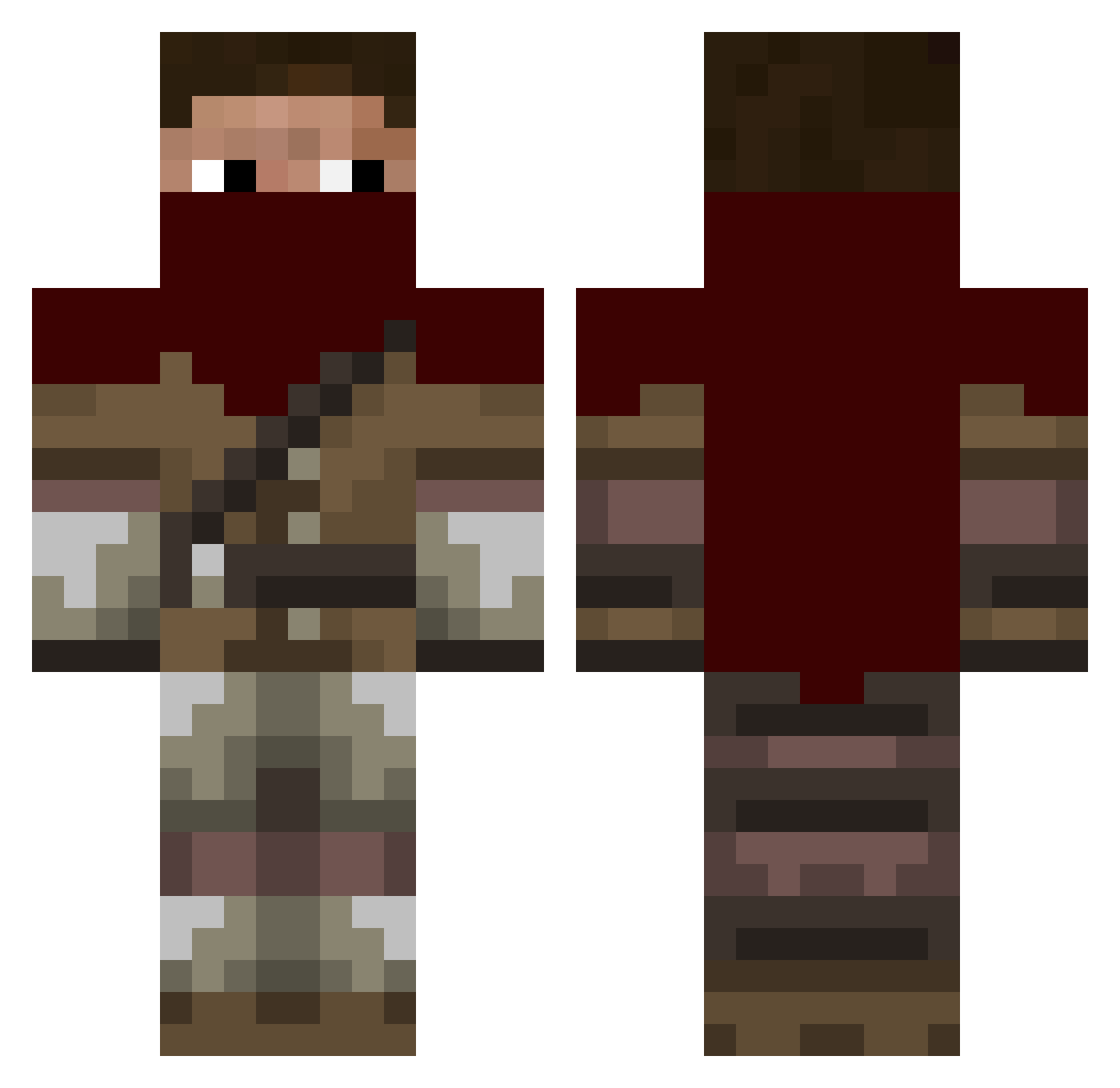 Kant Minecraft skin, front and back view