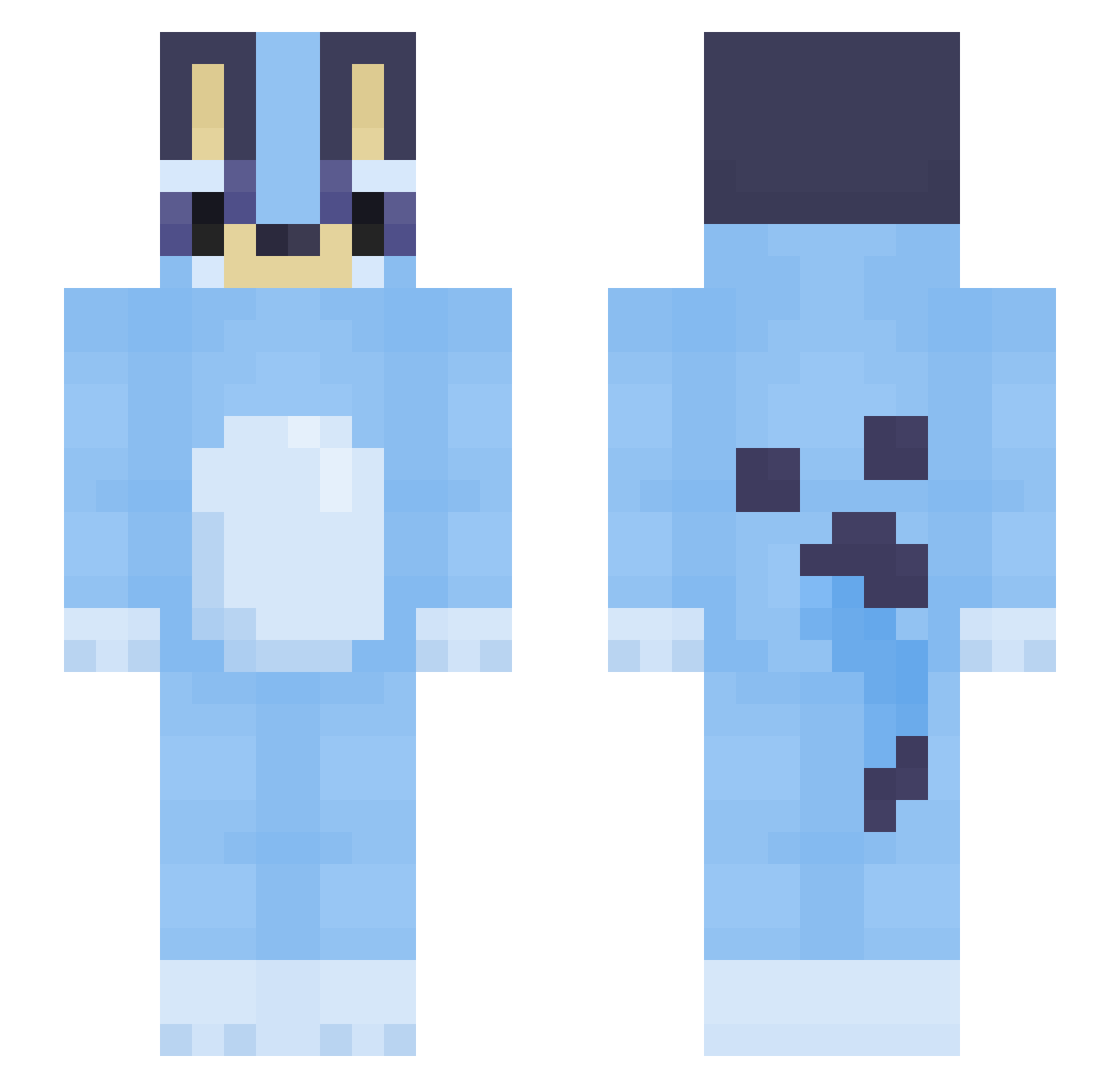 Circule Minecraft skin, front and back view