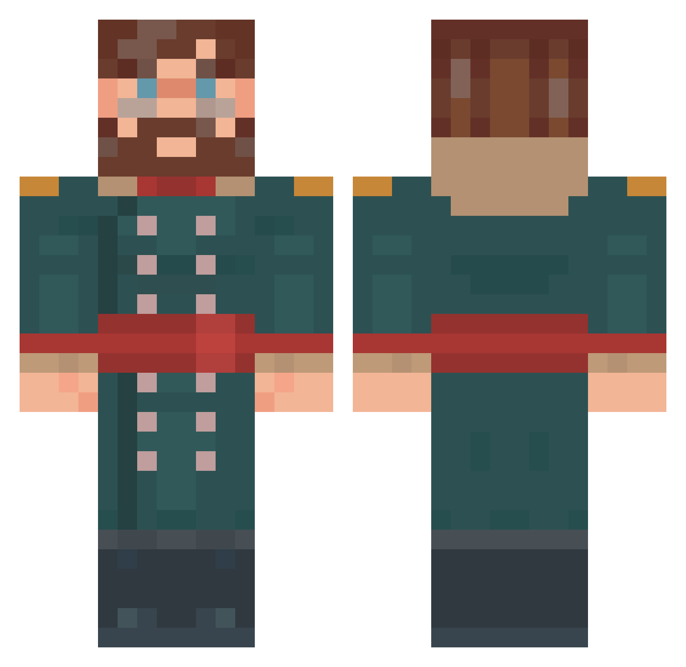hey_darkman Minecraft skin, front and back view