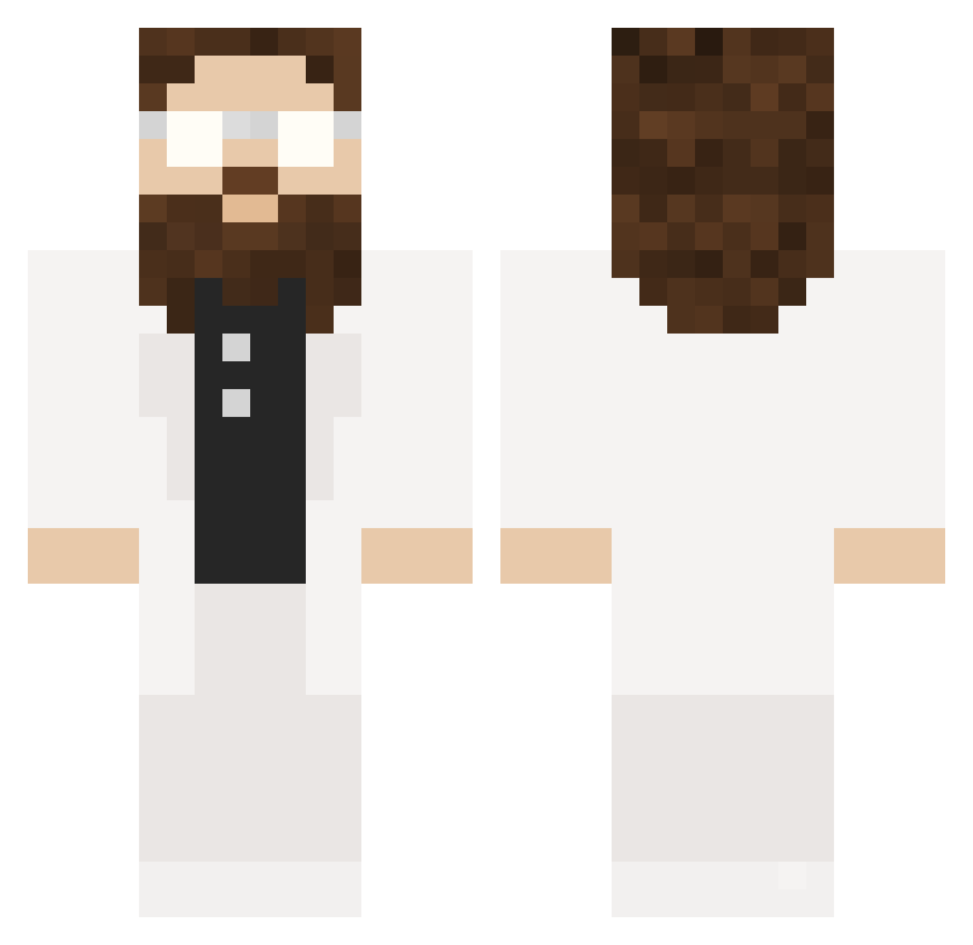 Correcting Minecraft skin, front and back view
