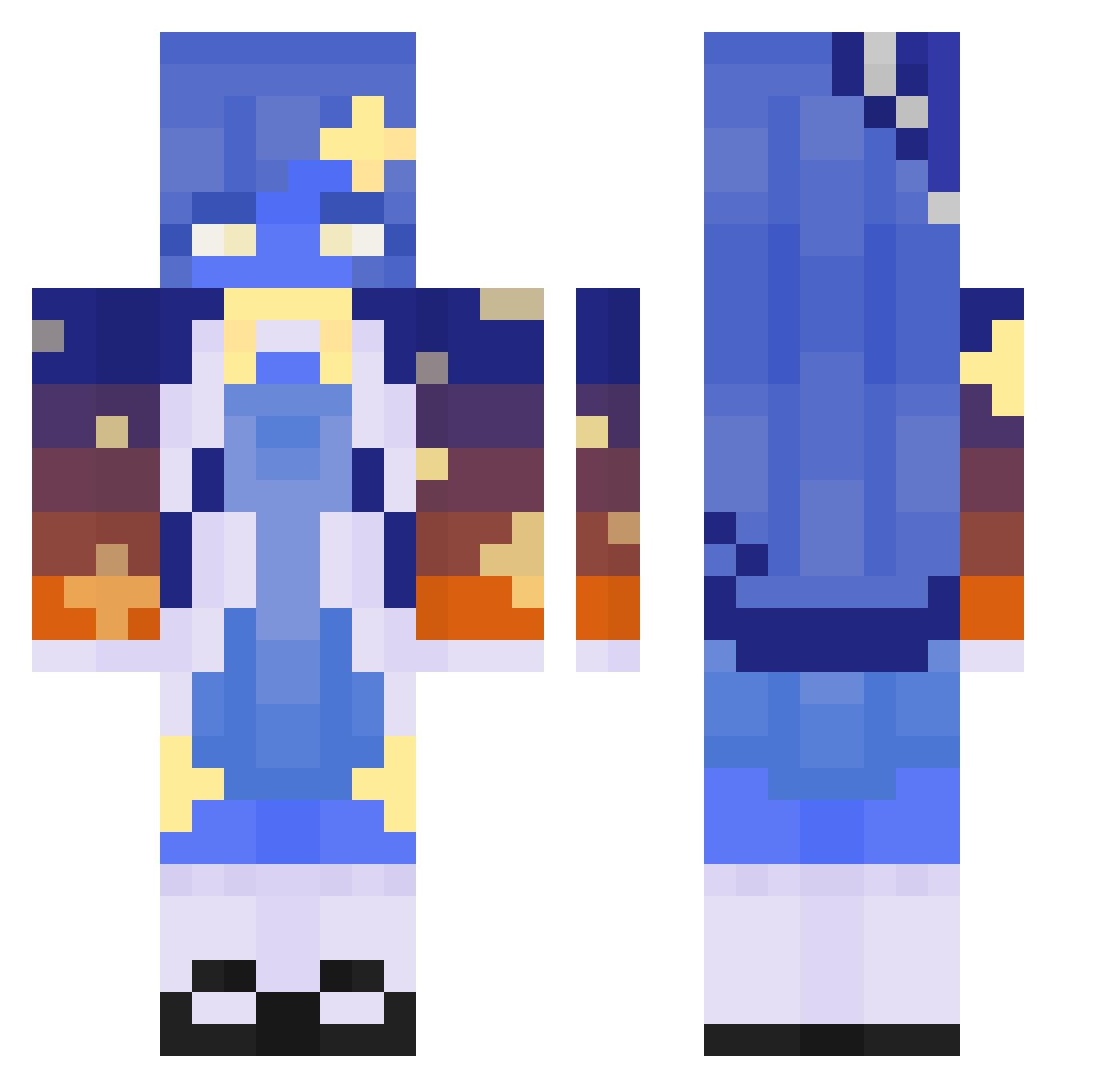 CakeFishh Minecraft skin, front and back view