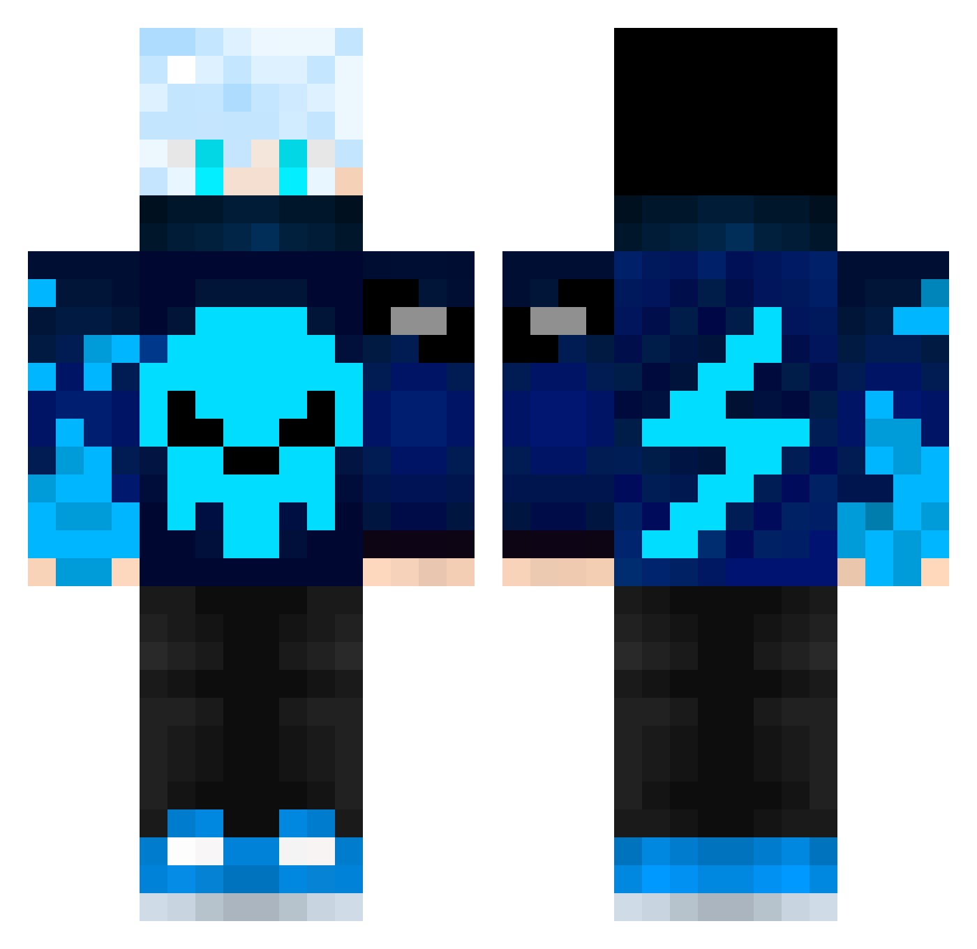 Viersam Minecraft skin, front and back view