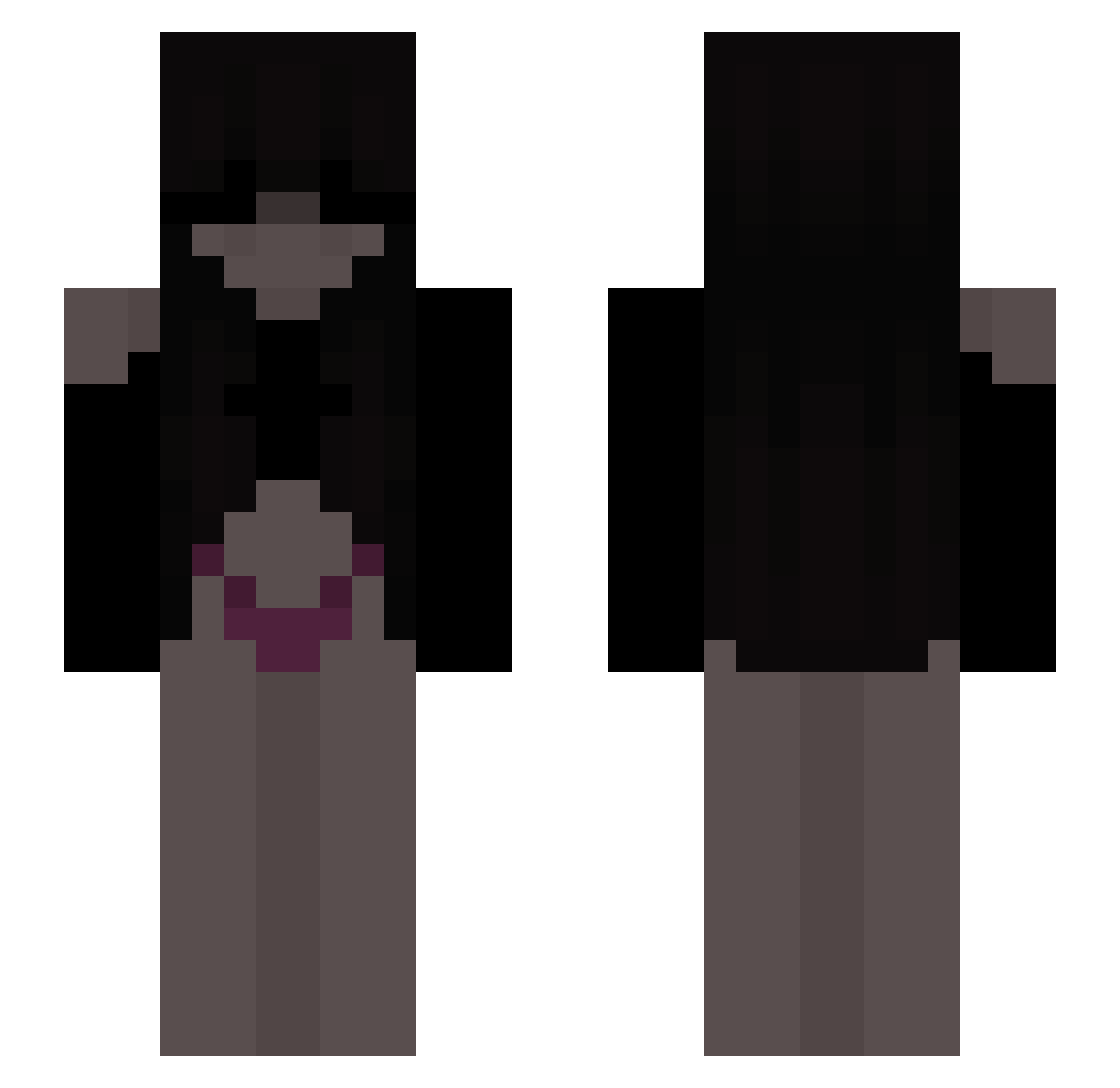 Archinaz Minecraft skin, front and back view