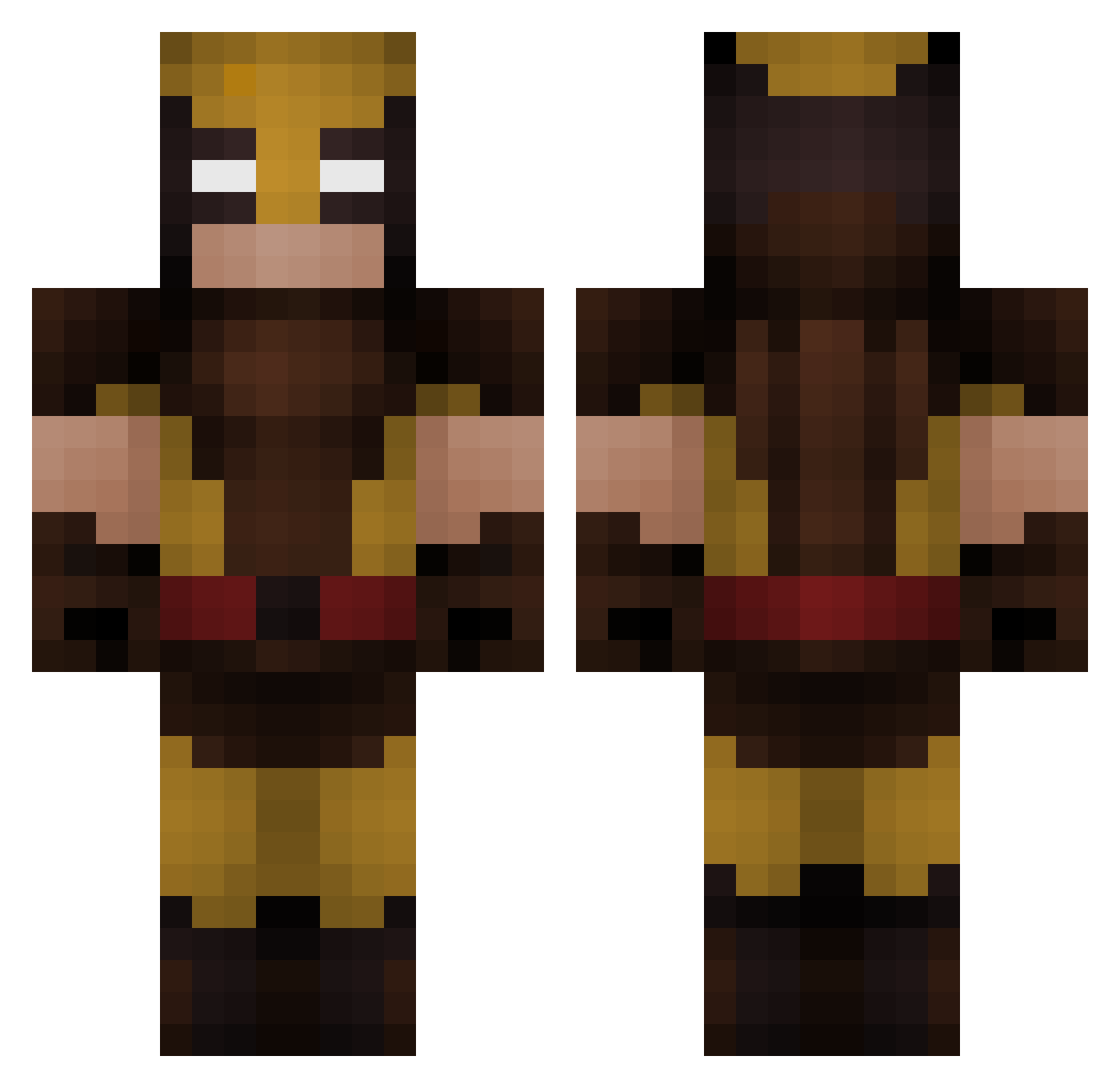 TheRealHighWays Minecraft skin, front and back view