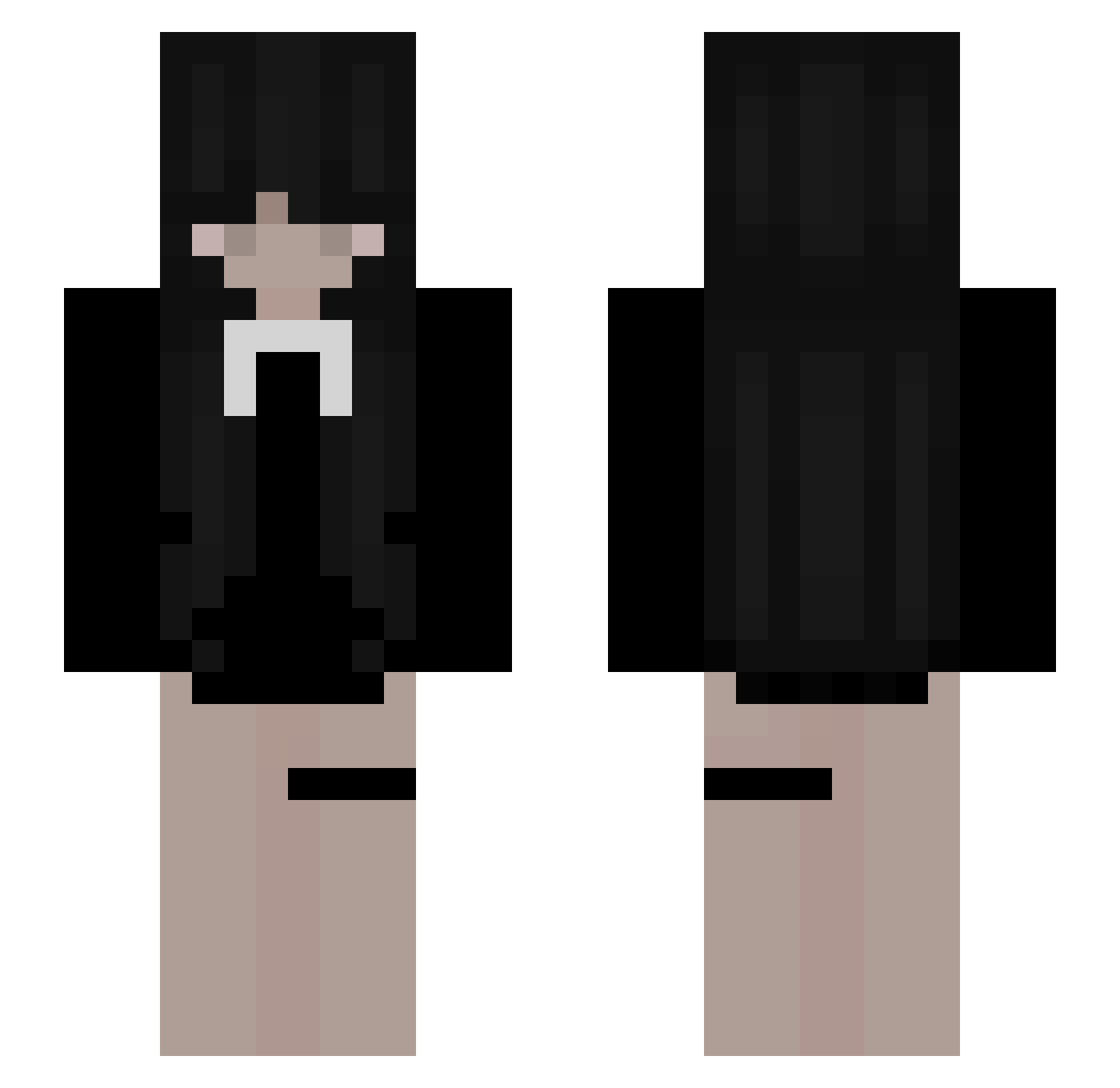 xFloofy Minecraft skin, front and back view
