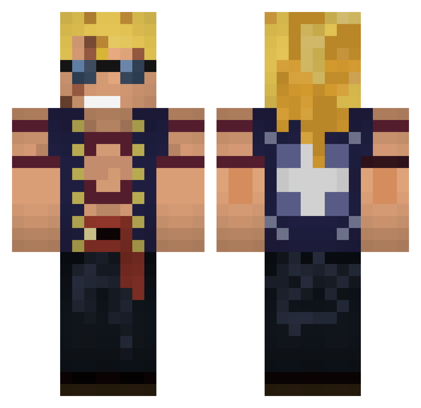 Clod1337 Minecraft skin, front and back view