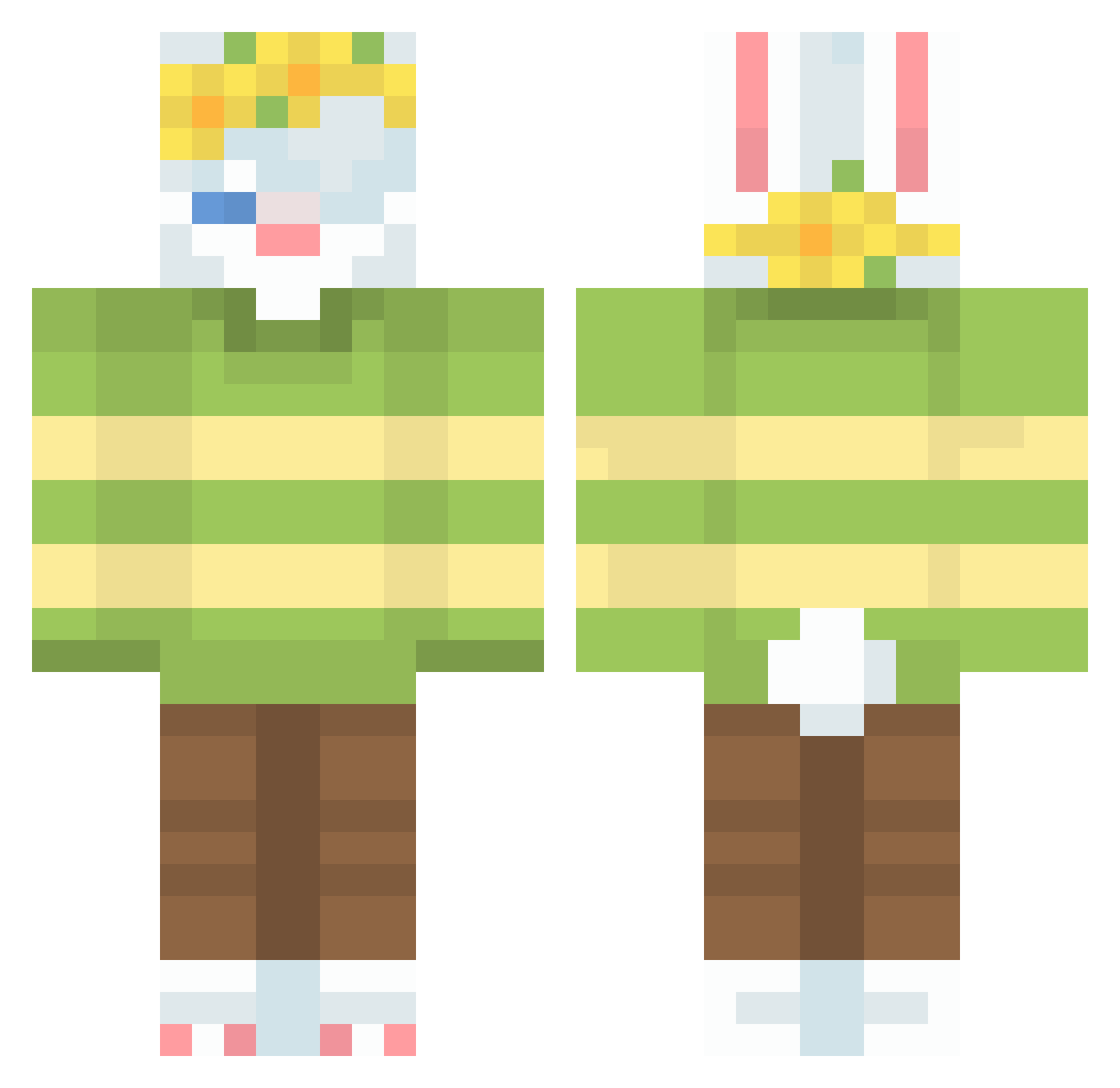 ontheblood Minecraft skin, front and back view