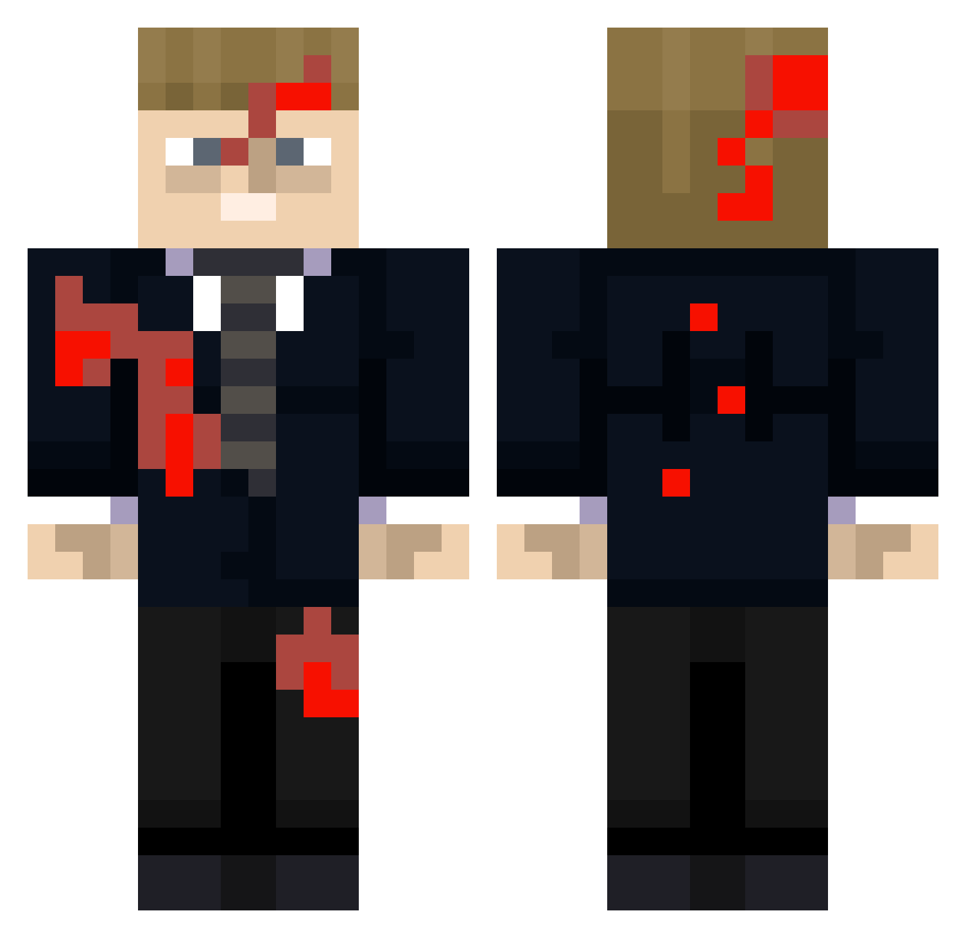 Benvelic18 Minecraft skin, front and back view