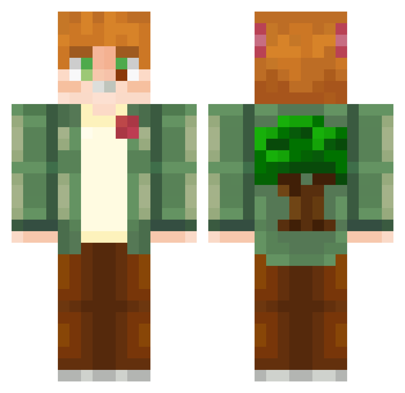 Viture Minecraft skin, front and back view