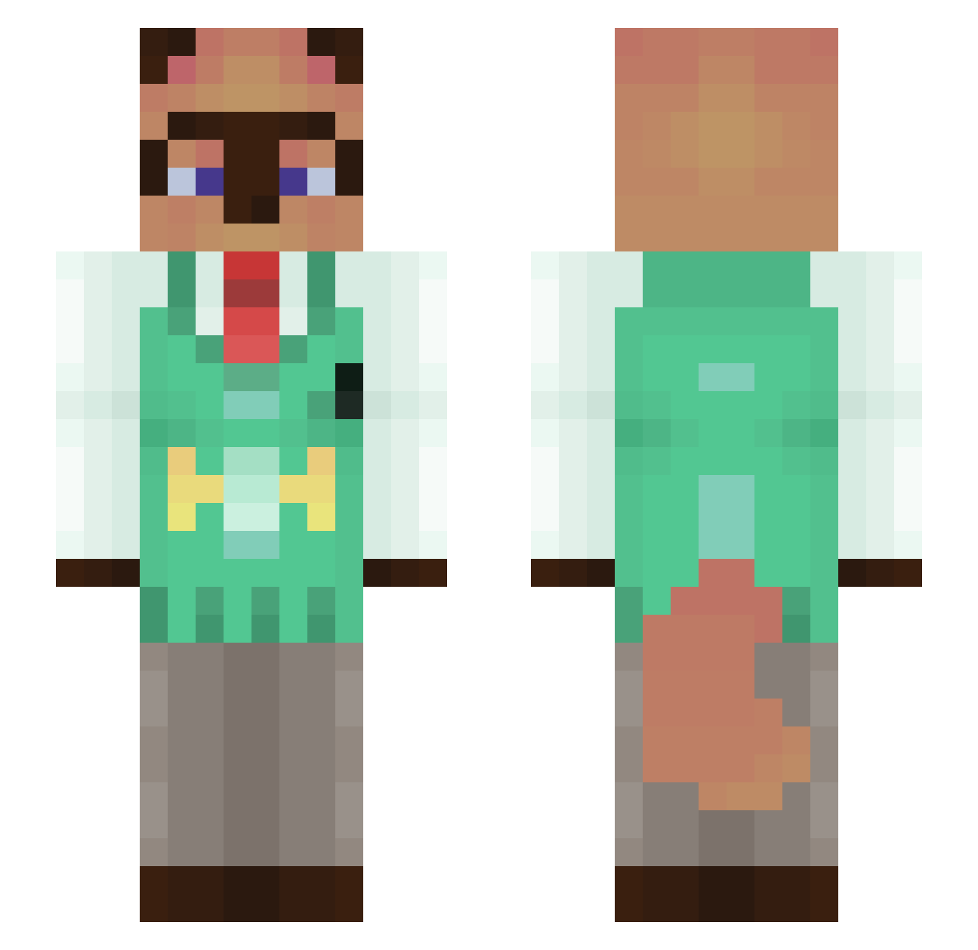 jewelyahh Minecraft skin, front and back view