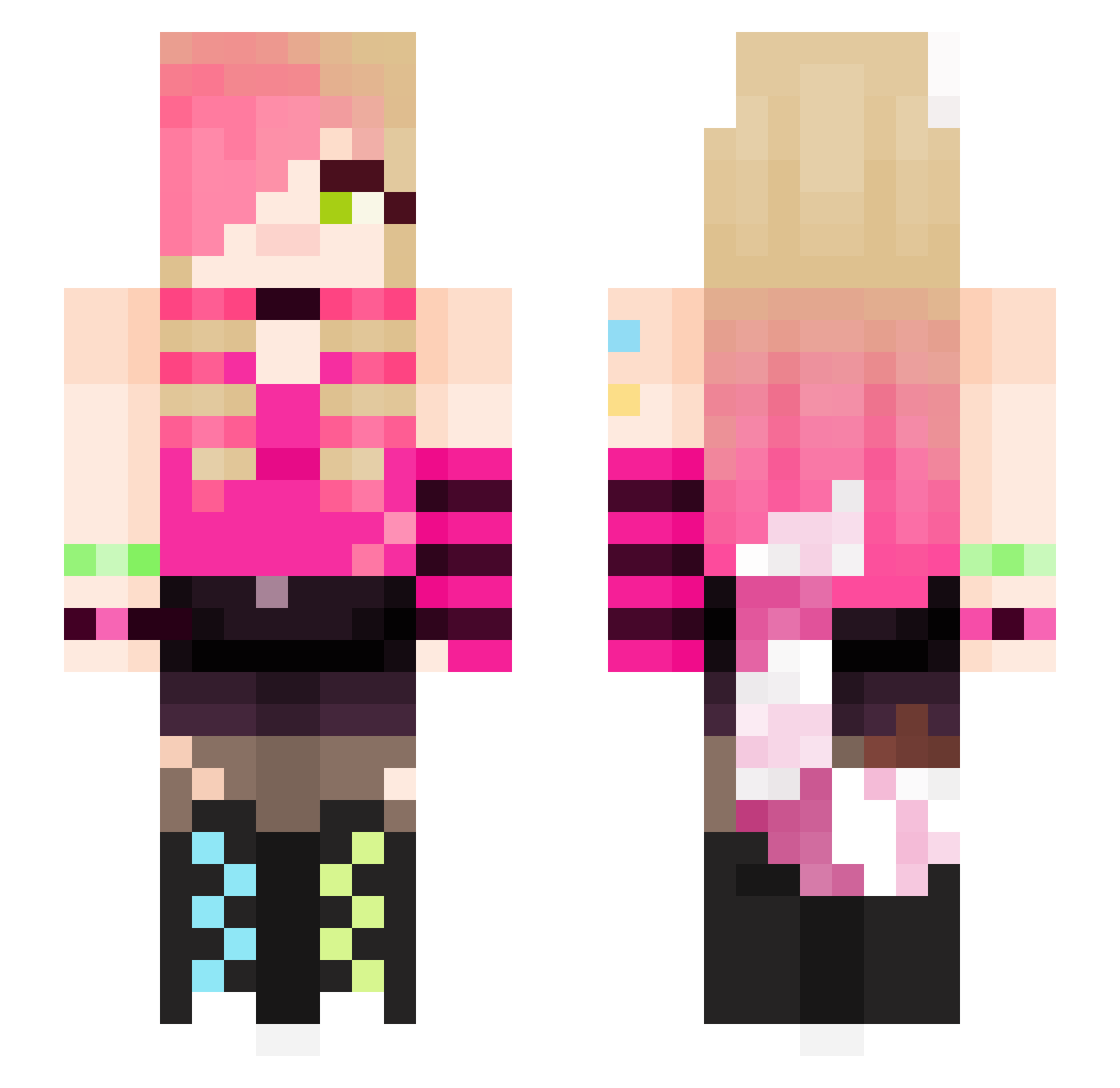 XXPuppyPrincess Minecraft skin, front and back view