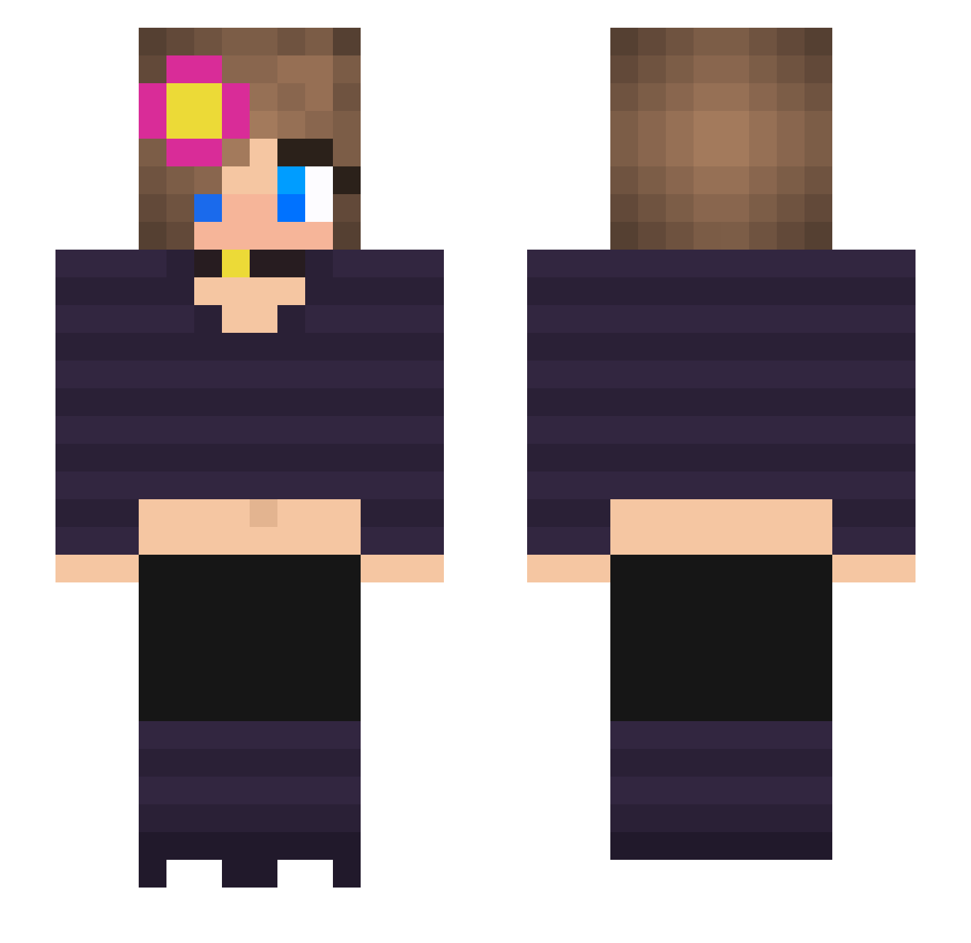 Livemaggot Minecraft skin, front and back view