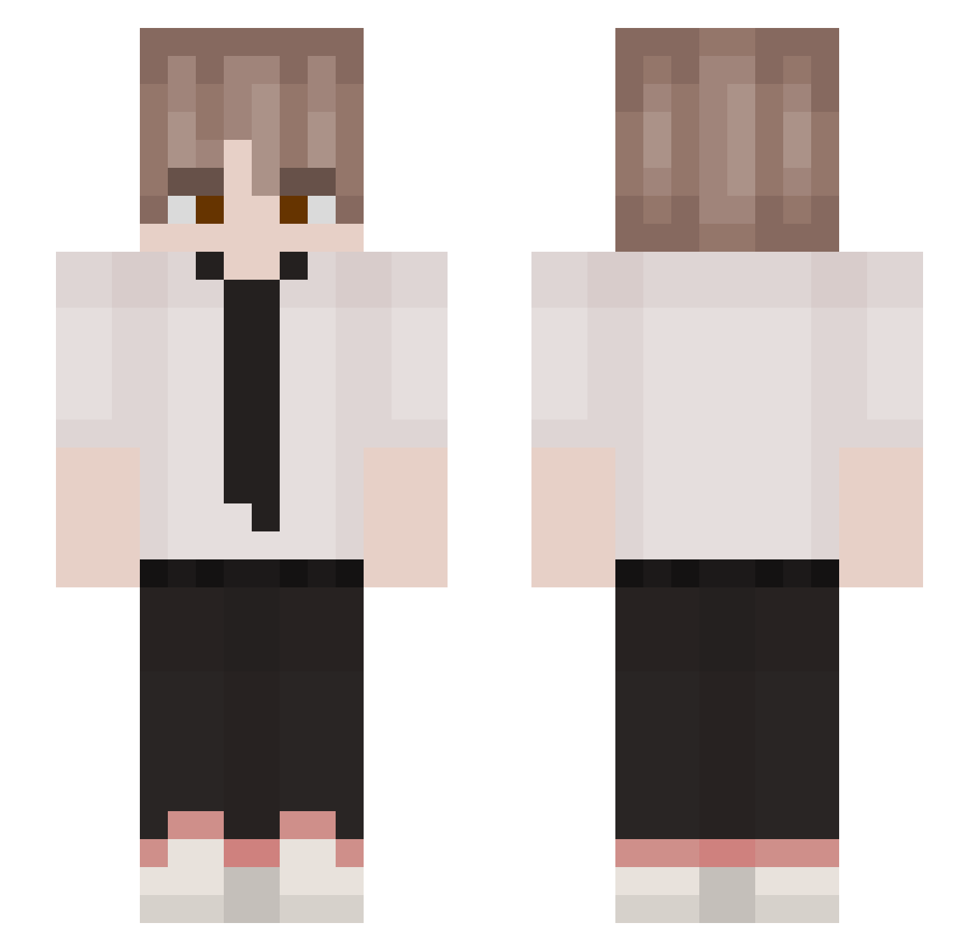 Kromaa Minecraft skin, front and back view