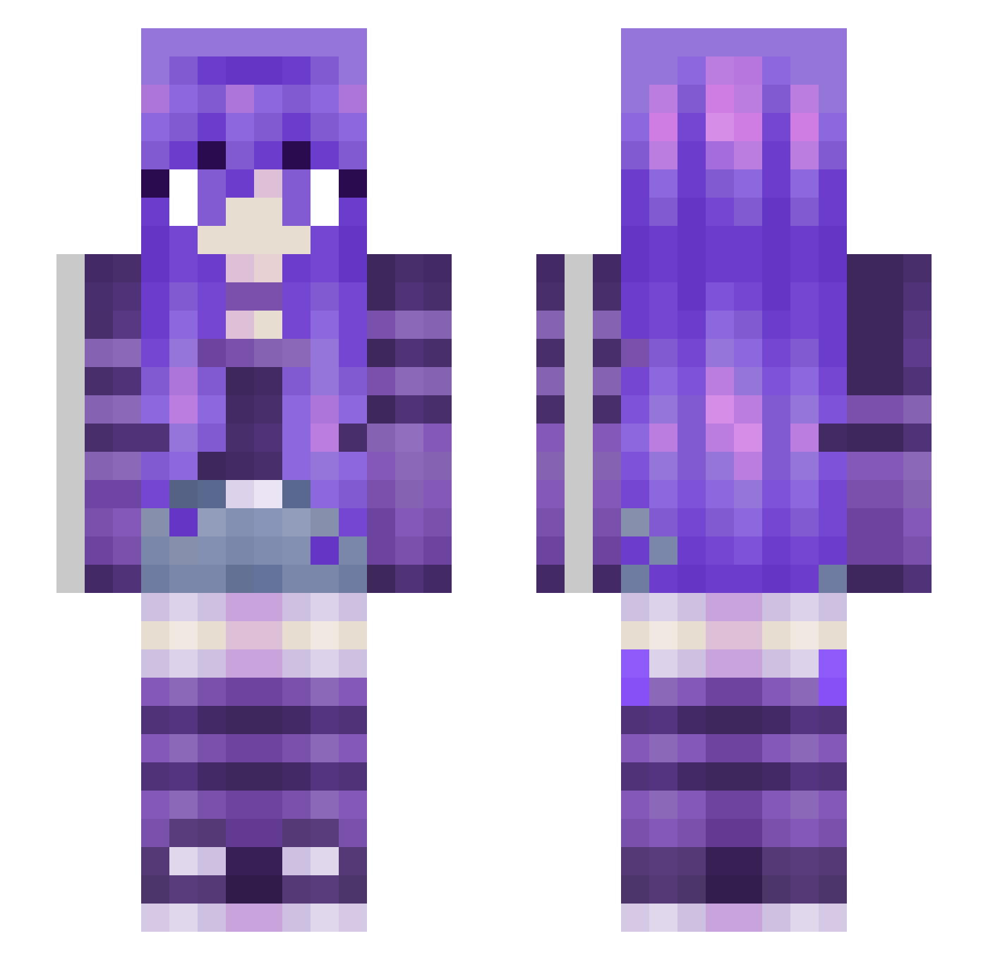 CrystlDragon21 Minecraft skin, front and back view
