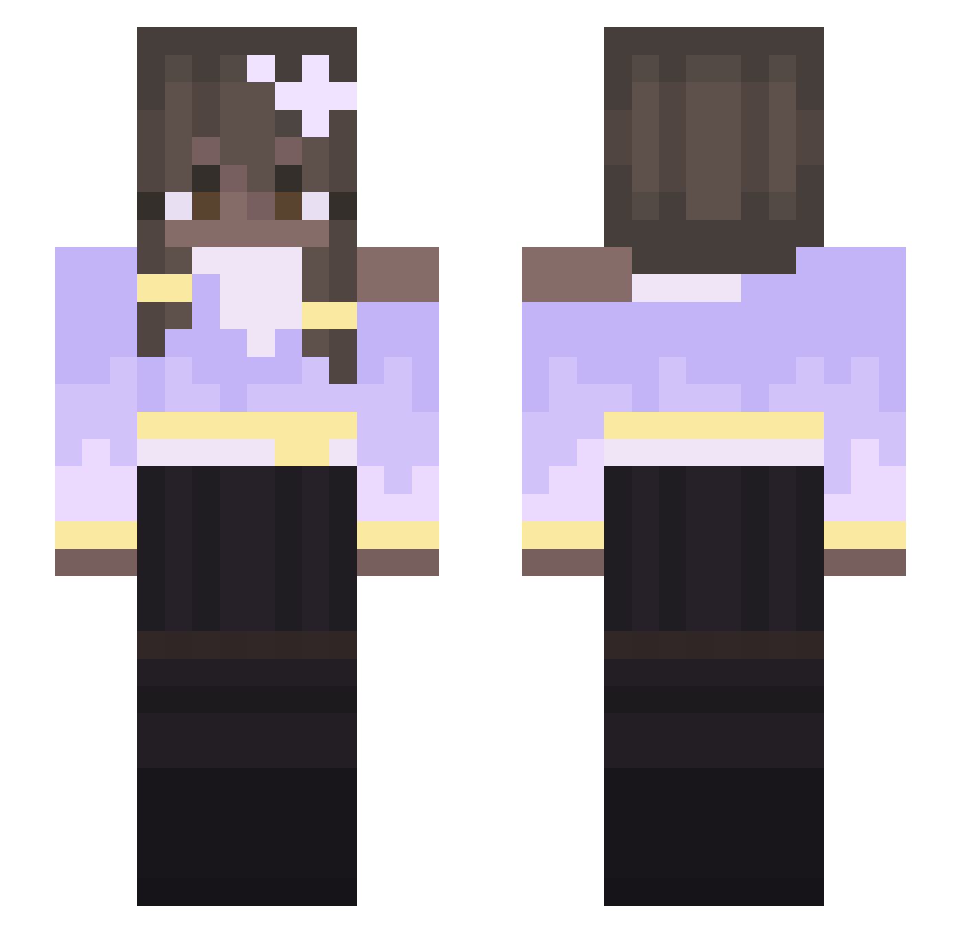 spinnyzhypr Minecraft skin, front and back view