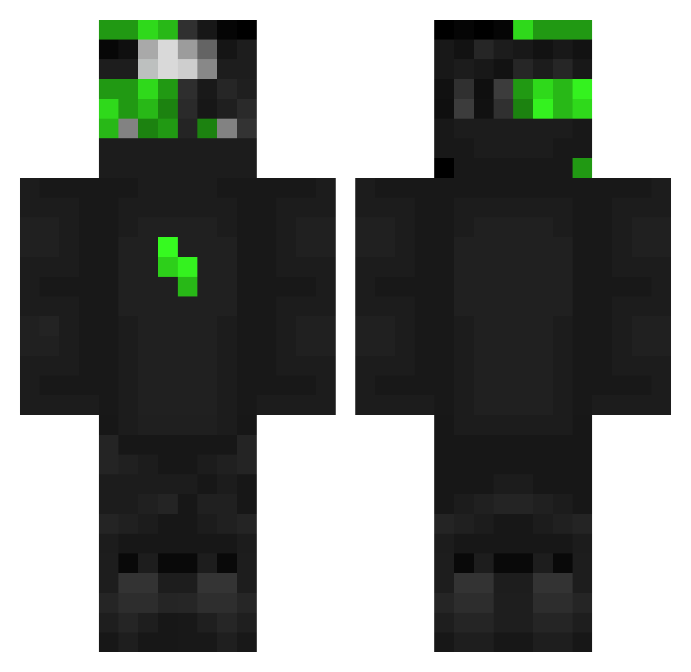 rojber12345 Minecraft skin, front and back view