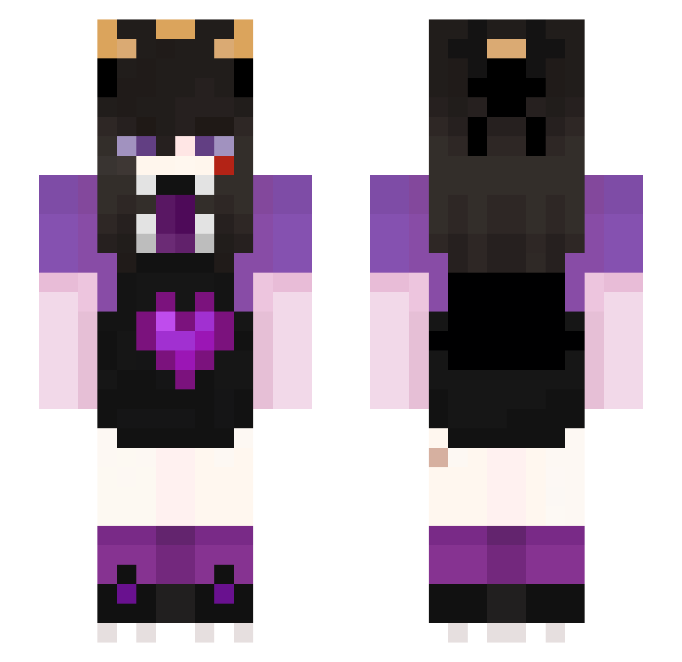 00MishiiXD Minecraft skin, front and back view