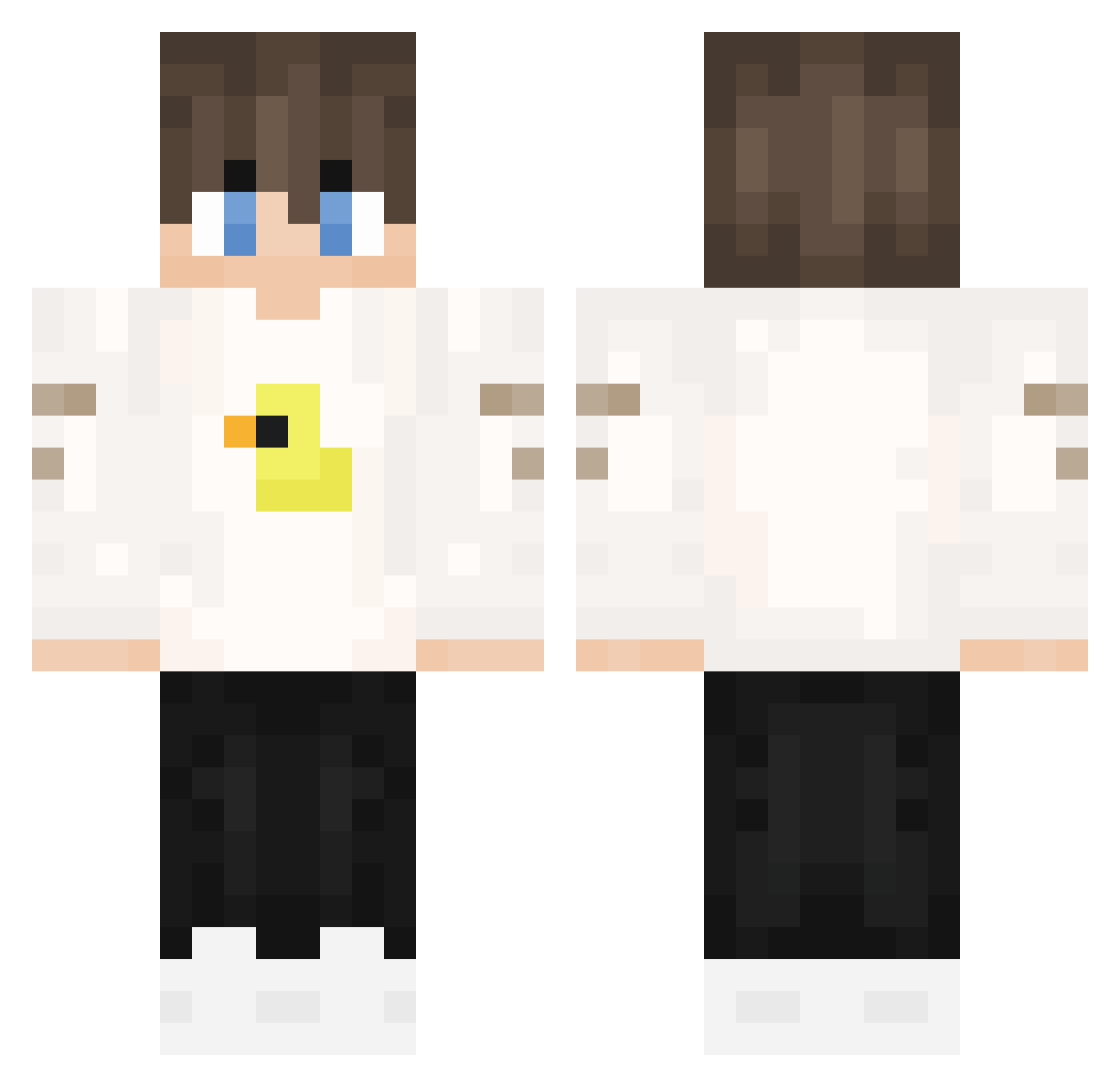 SadHaru Minecraft skin, front and back view