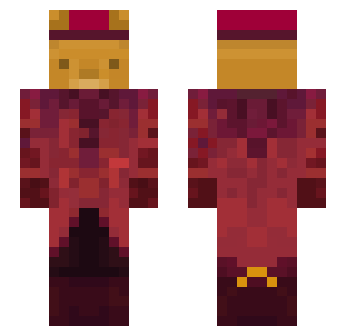 VinceTM Minecraft skin, front and back view