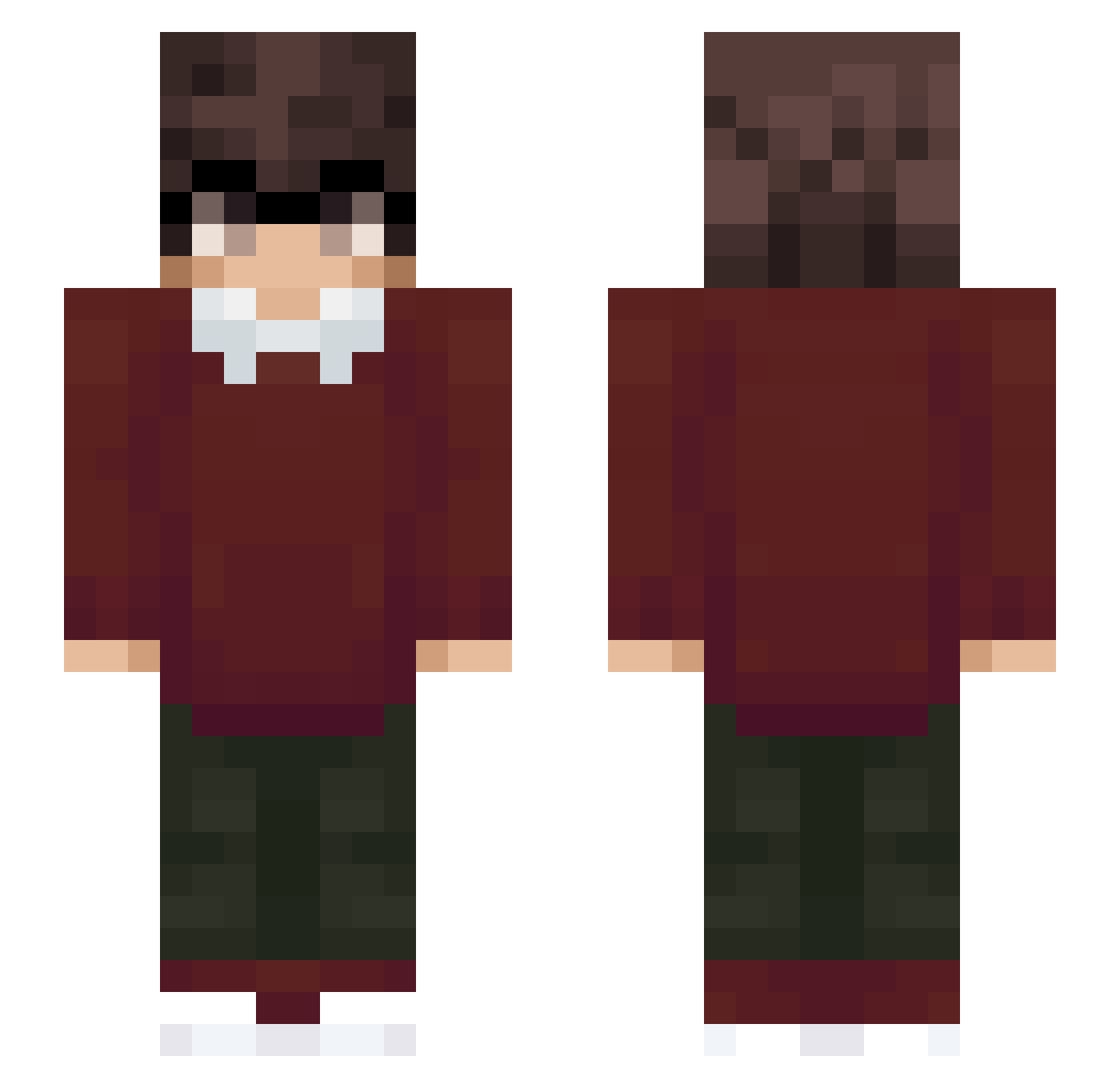 SyntexReality Minecraft skin, front and back view